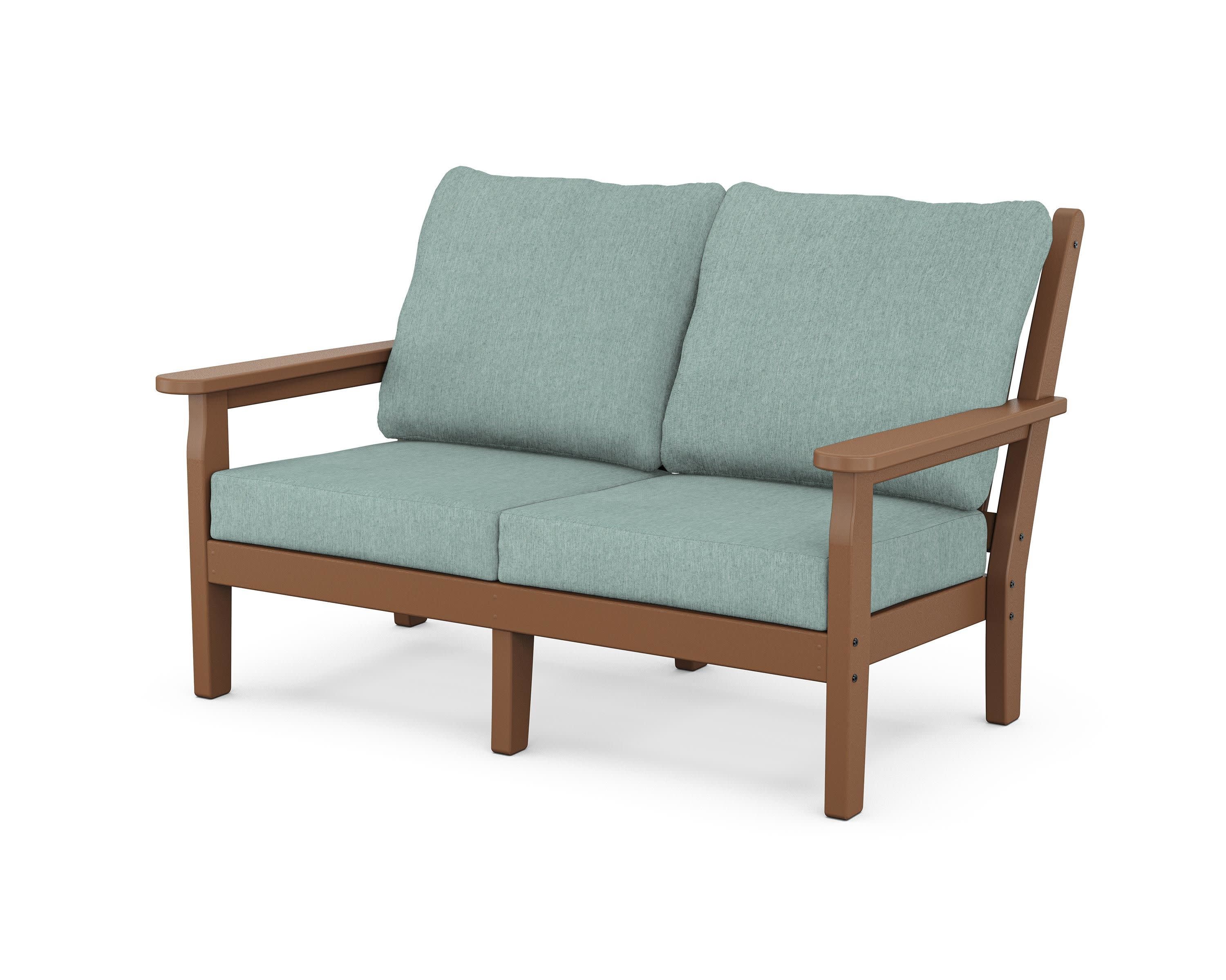Chippendale Deep Seating Loveseat in Teak / Glacier Spa