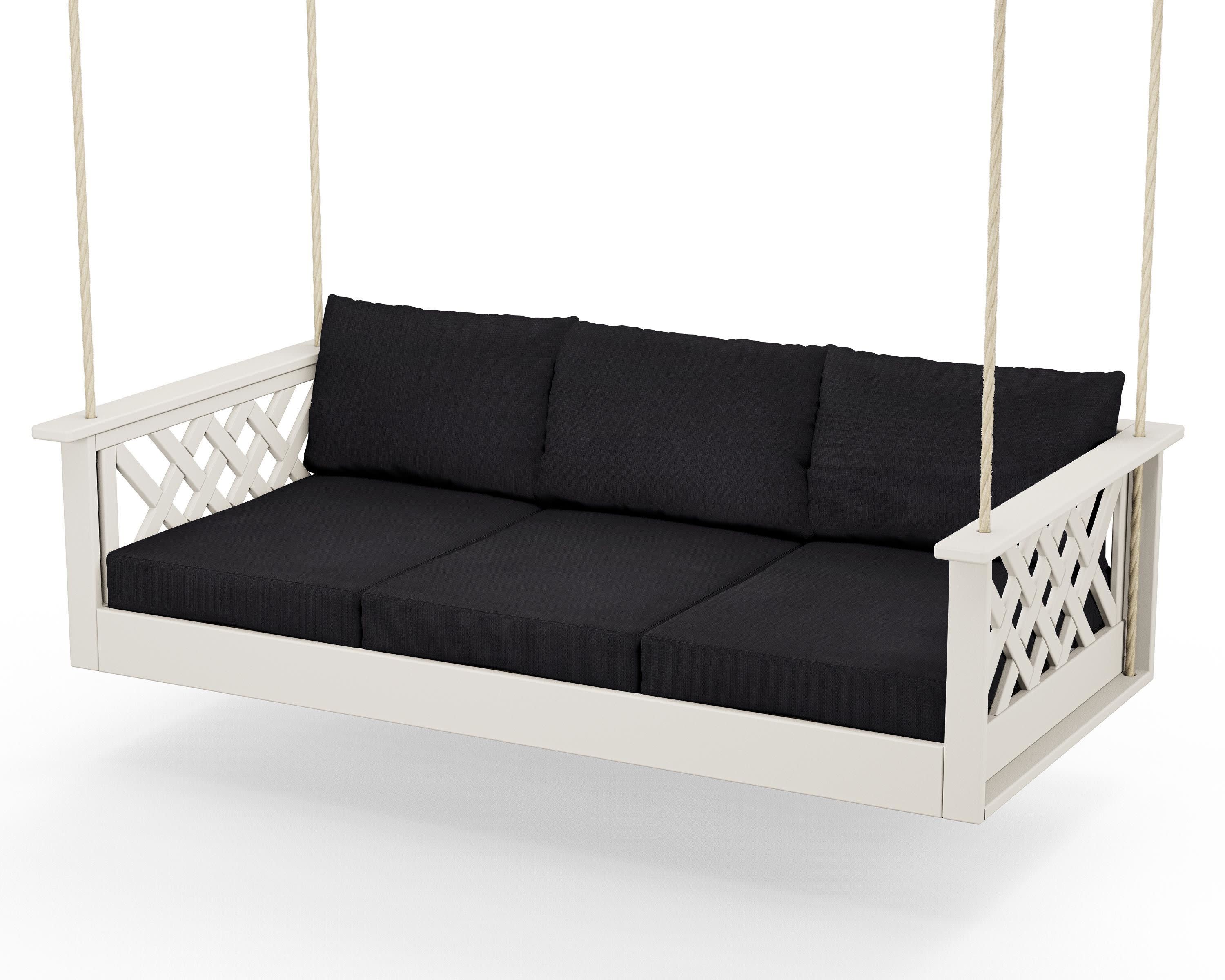 Wovendale Daybed Swing in Sand / Midnight Linen