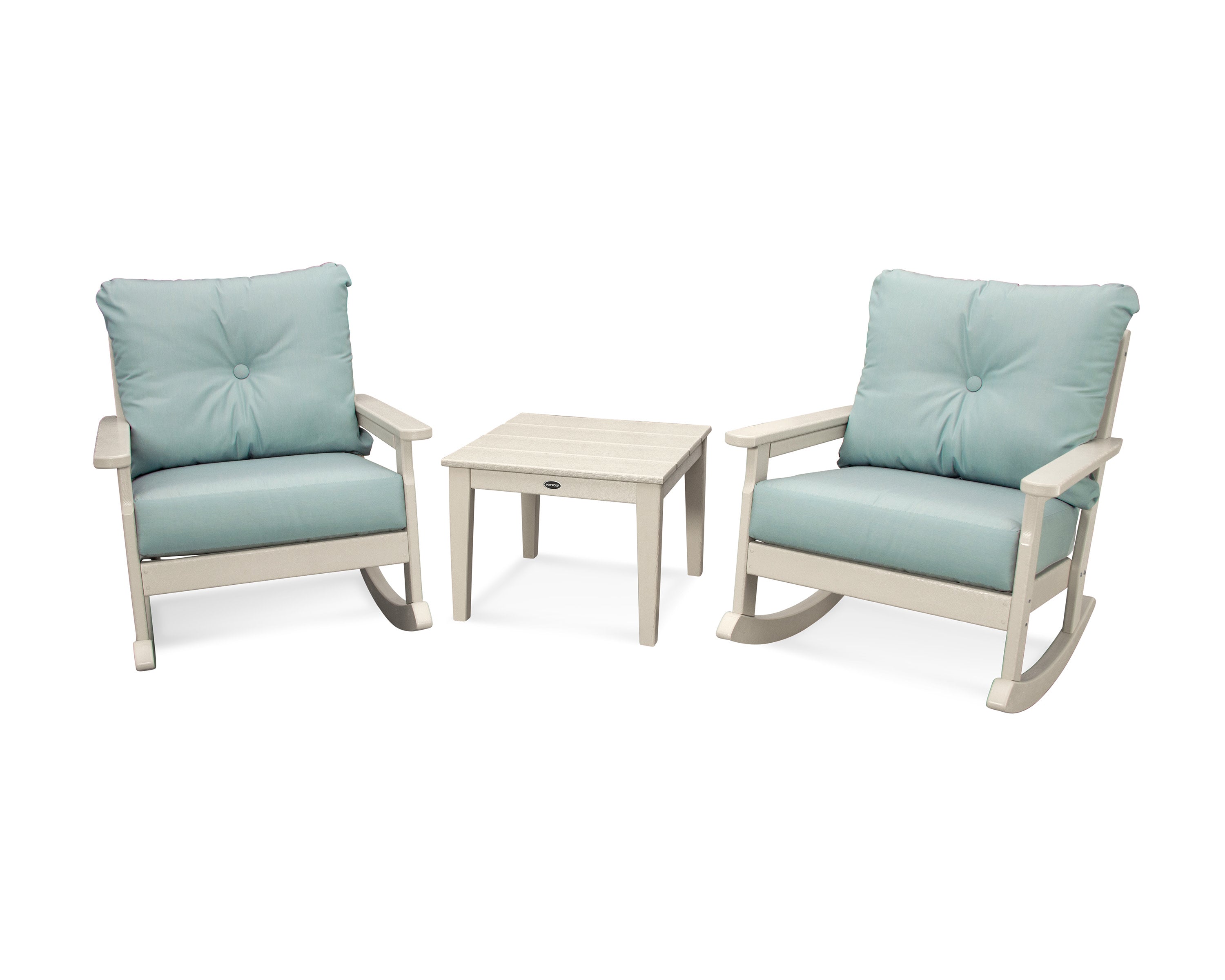 Vineyard 3-Piece Deep Seating Rocker Set in Sand / Spa