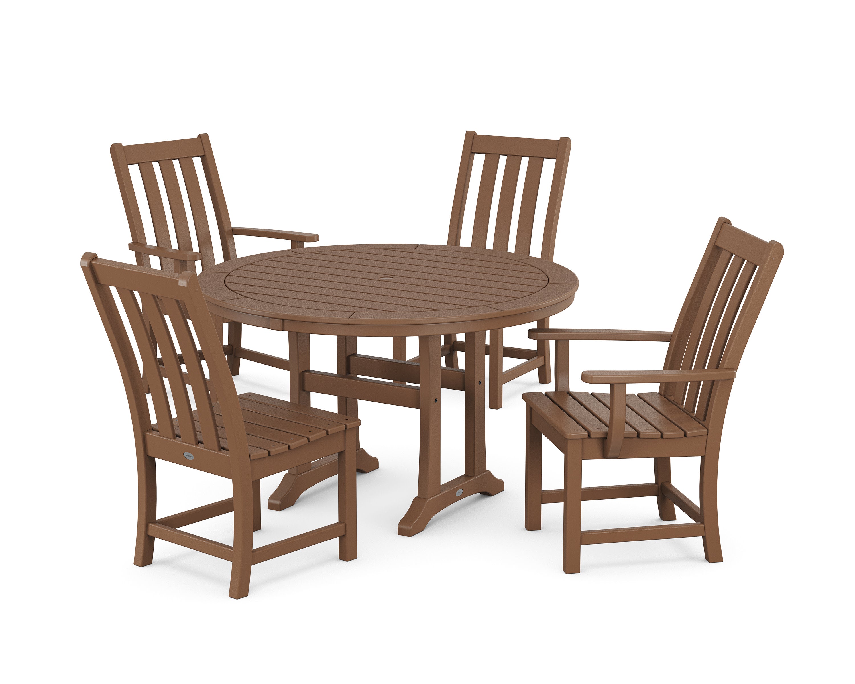 Vineyard 5-Piece Nautical Trestle Dining Set in Teak
