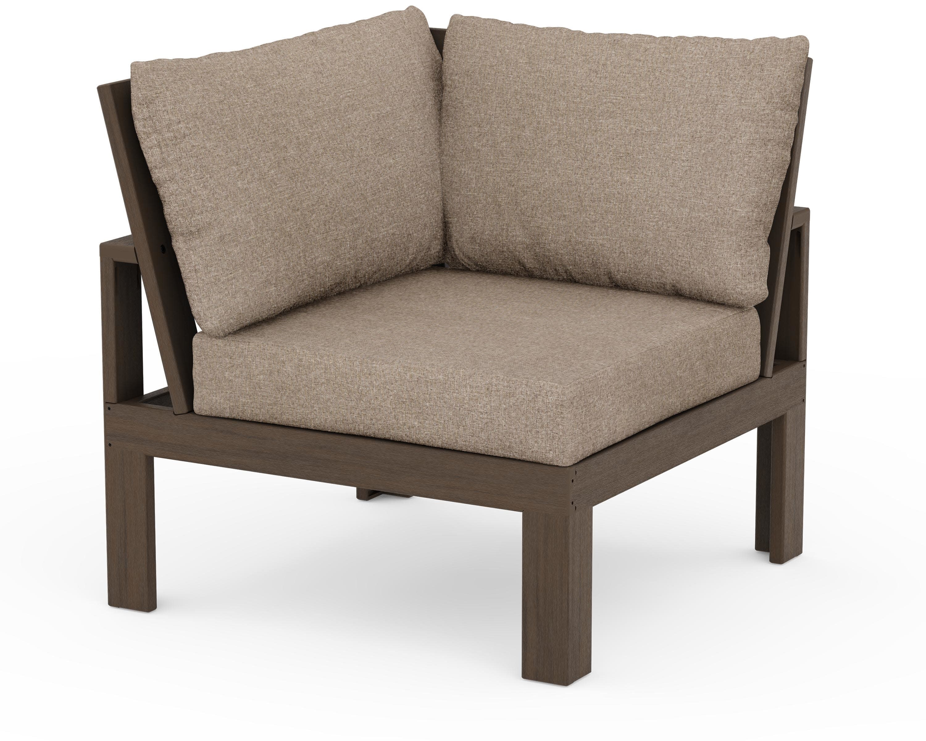 Modular Corner Chair in Kona / Spiced Burlap