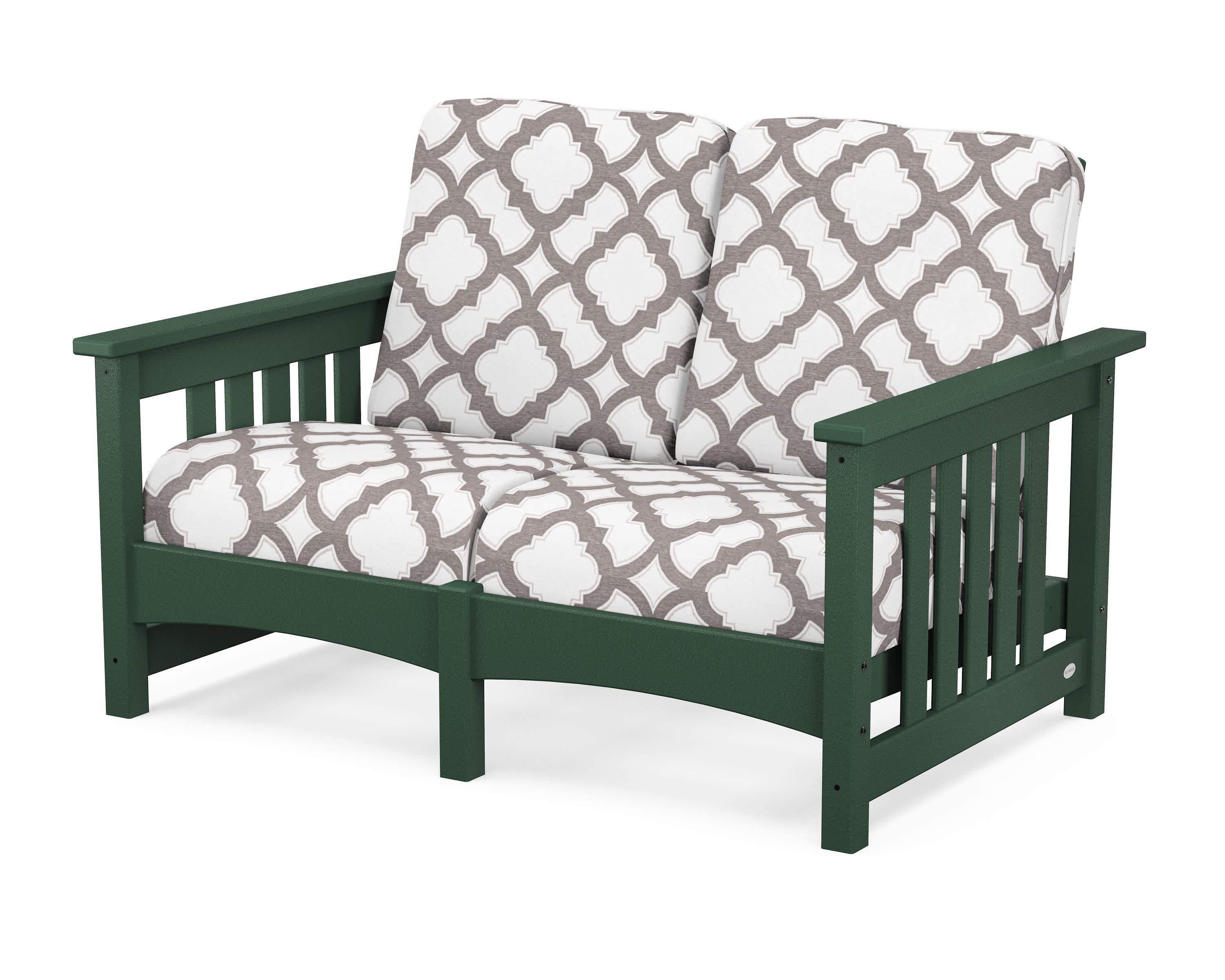 Club Mission Loveseat in Green / Trellis Grey Mist