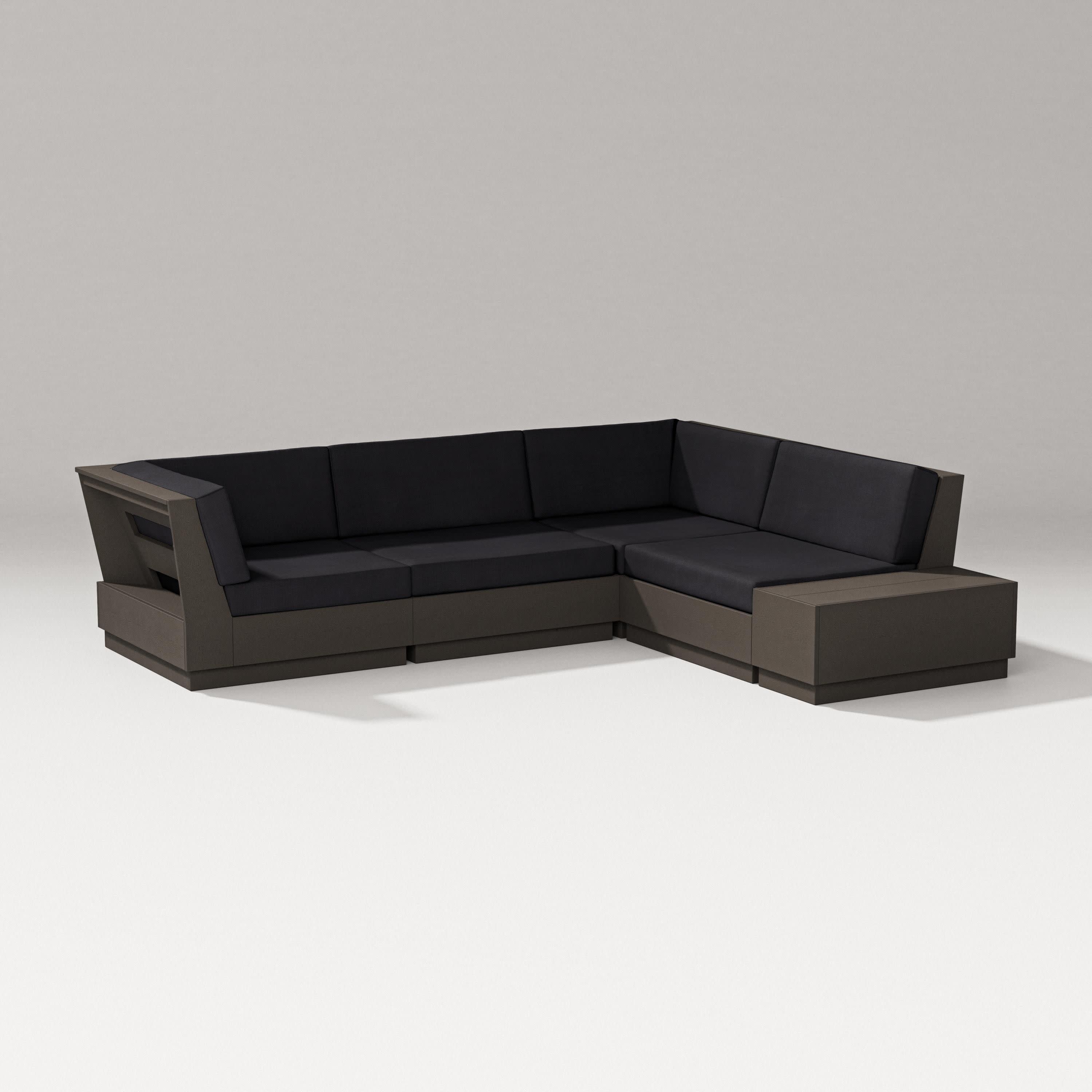 Elevate Corner Sectional in Vintage Coffee / Midnight Linen