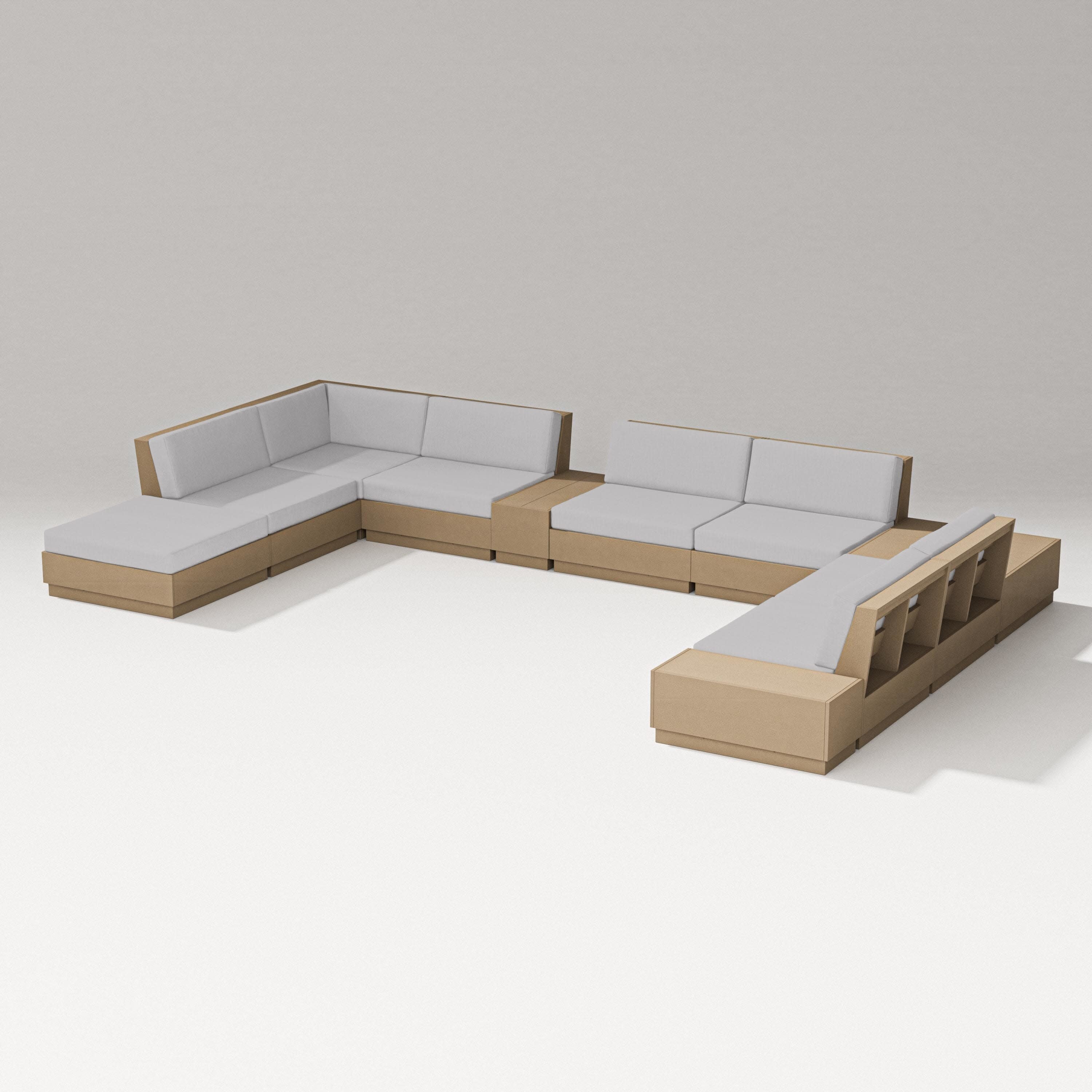 Elevate 11-Piece Conversation Sectional Set in Vintage Sahara / Granite