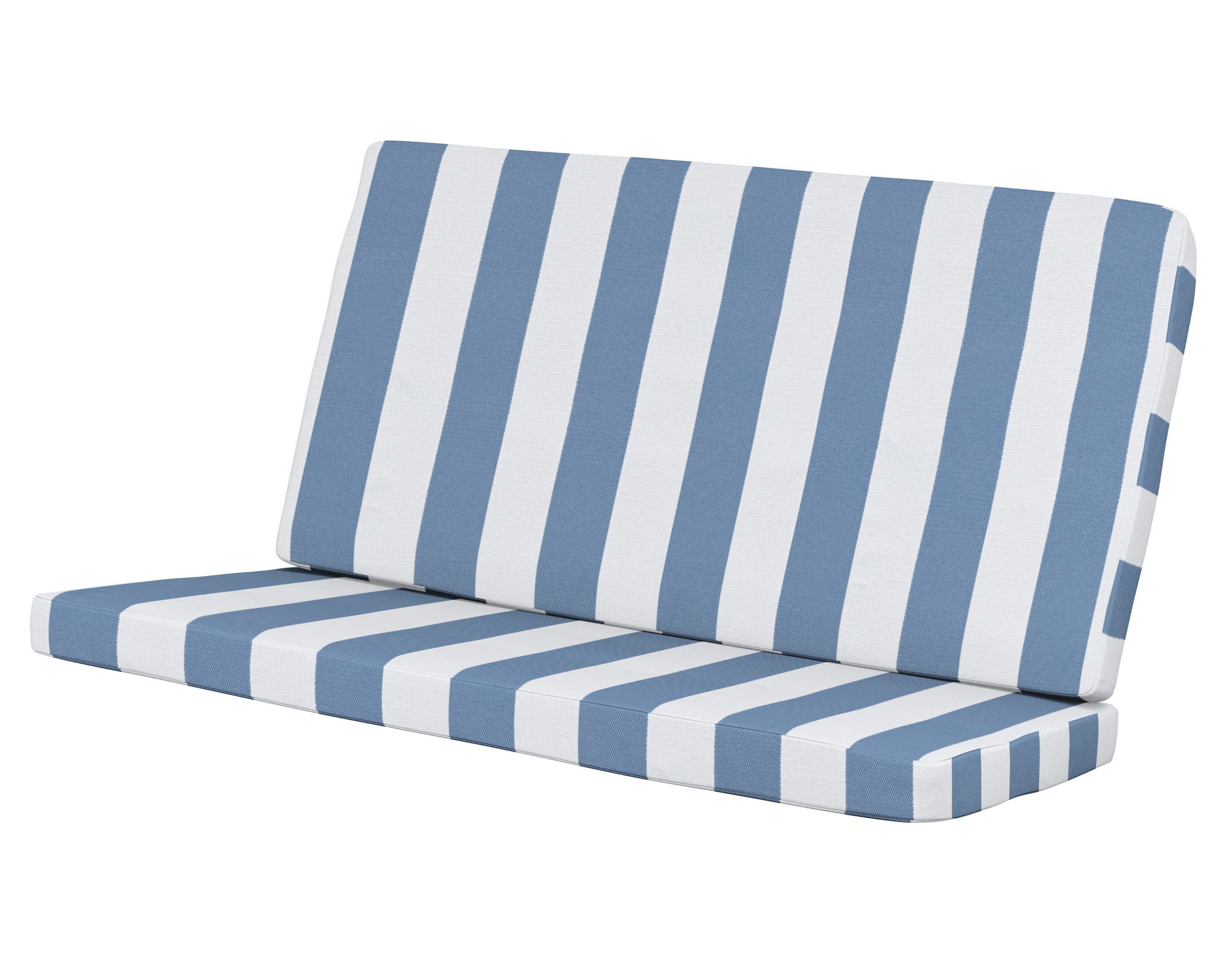 Modern Loveseat Cushion in Cabana Stripe Sky Blue