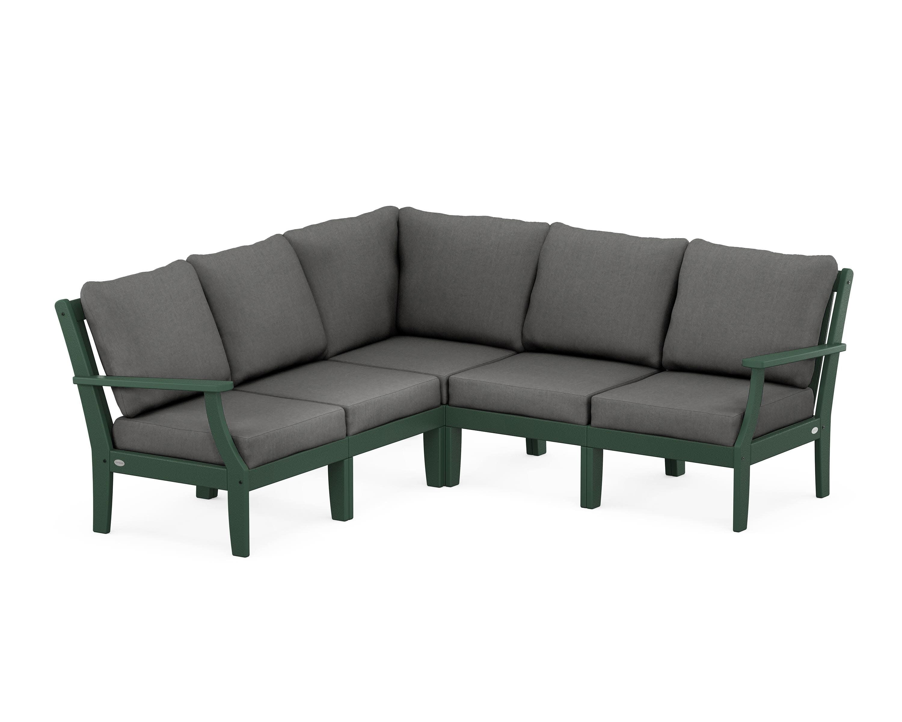 Braxton Modular 5-Piece Deep Seating Set in Green / Spectrum Carbon