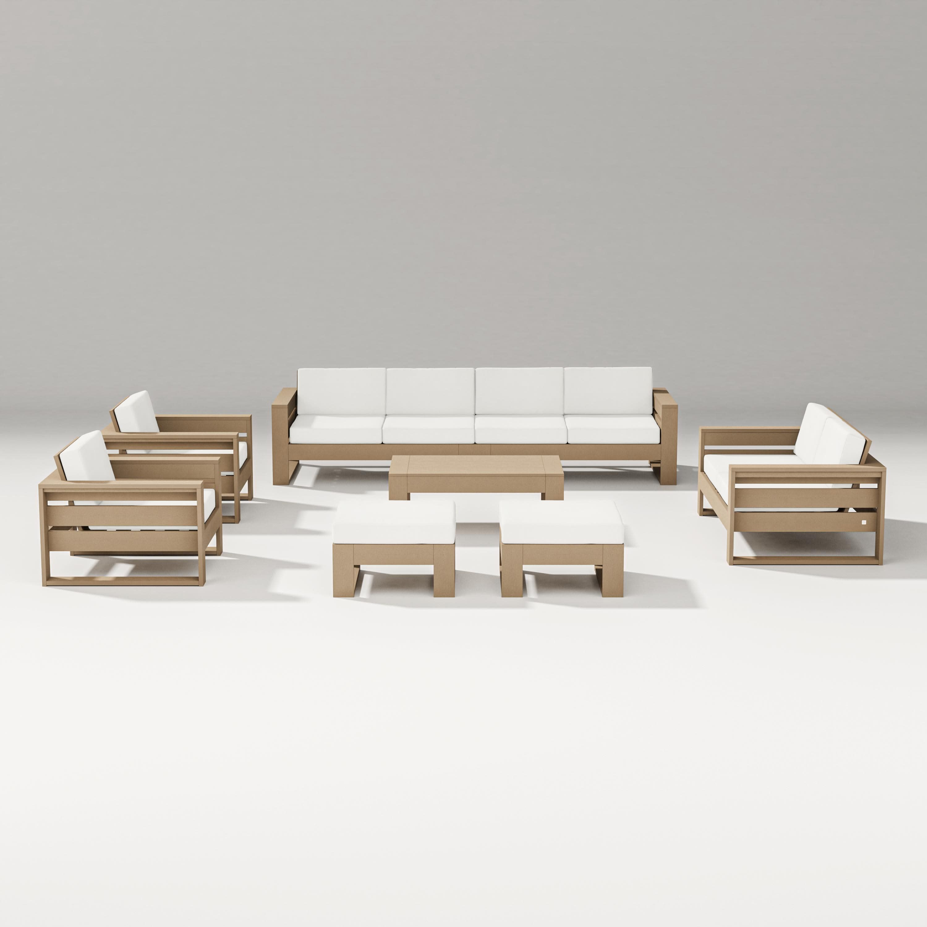 Latitude 8-Piece Lounge Sofa Set in Vintage Sahara / Natural Linen
