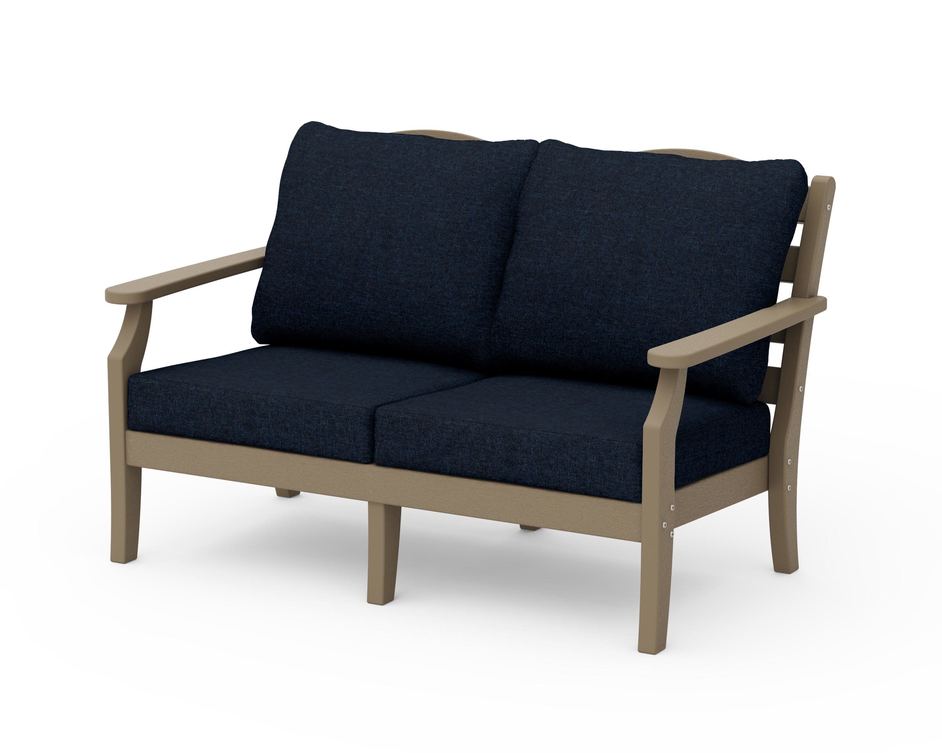 Savannah Deep Seating Loveseat in Vintage Sahara / Marine Indigo