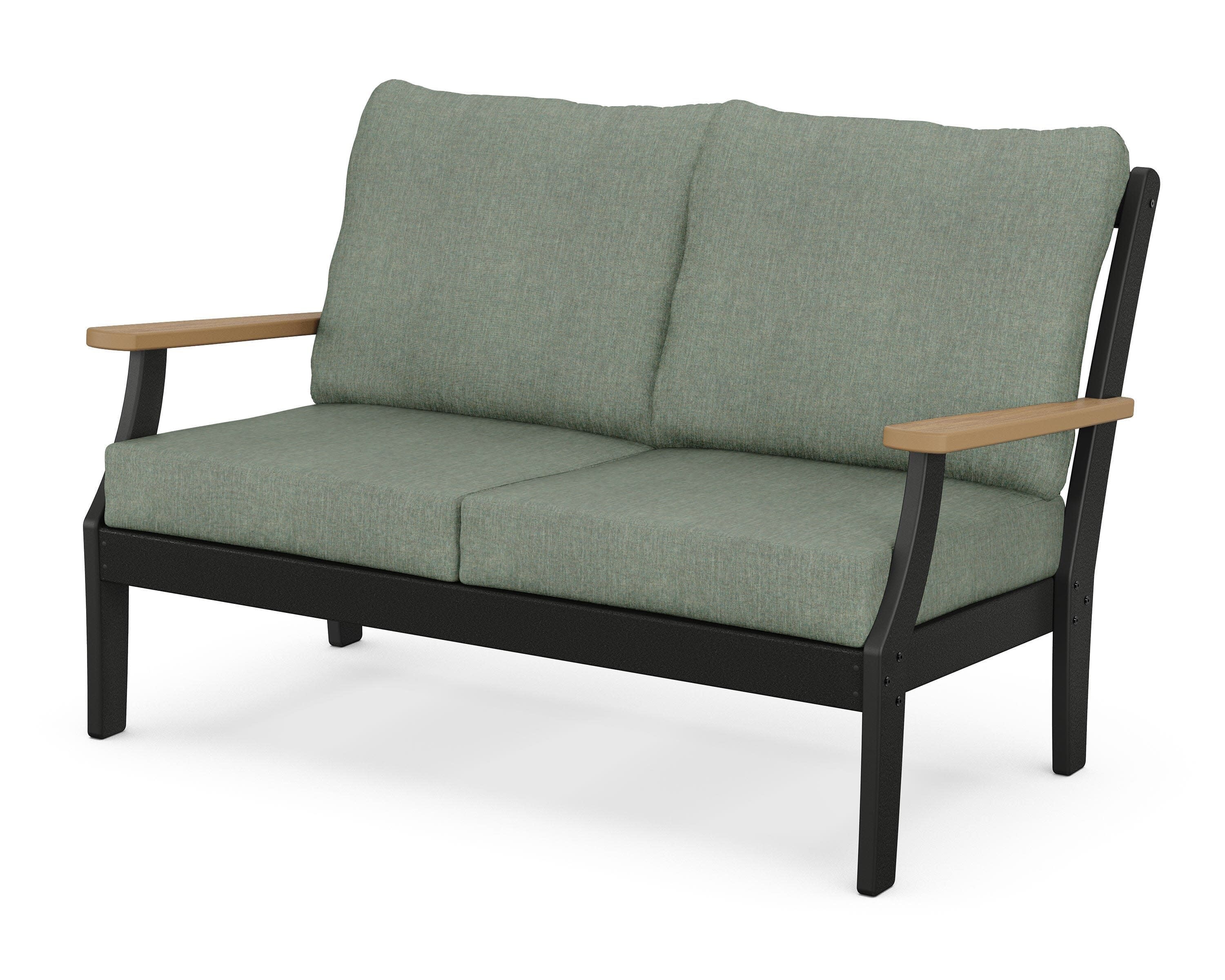 Braxton Deep Seating Loveseat in Black / Natural / Cast Sage
