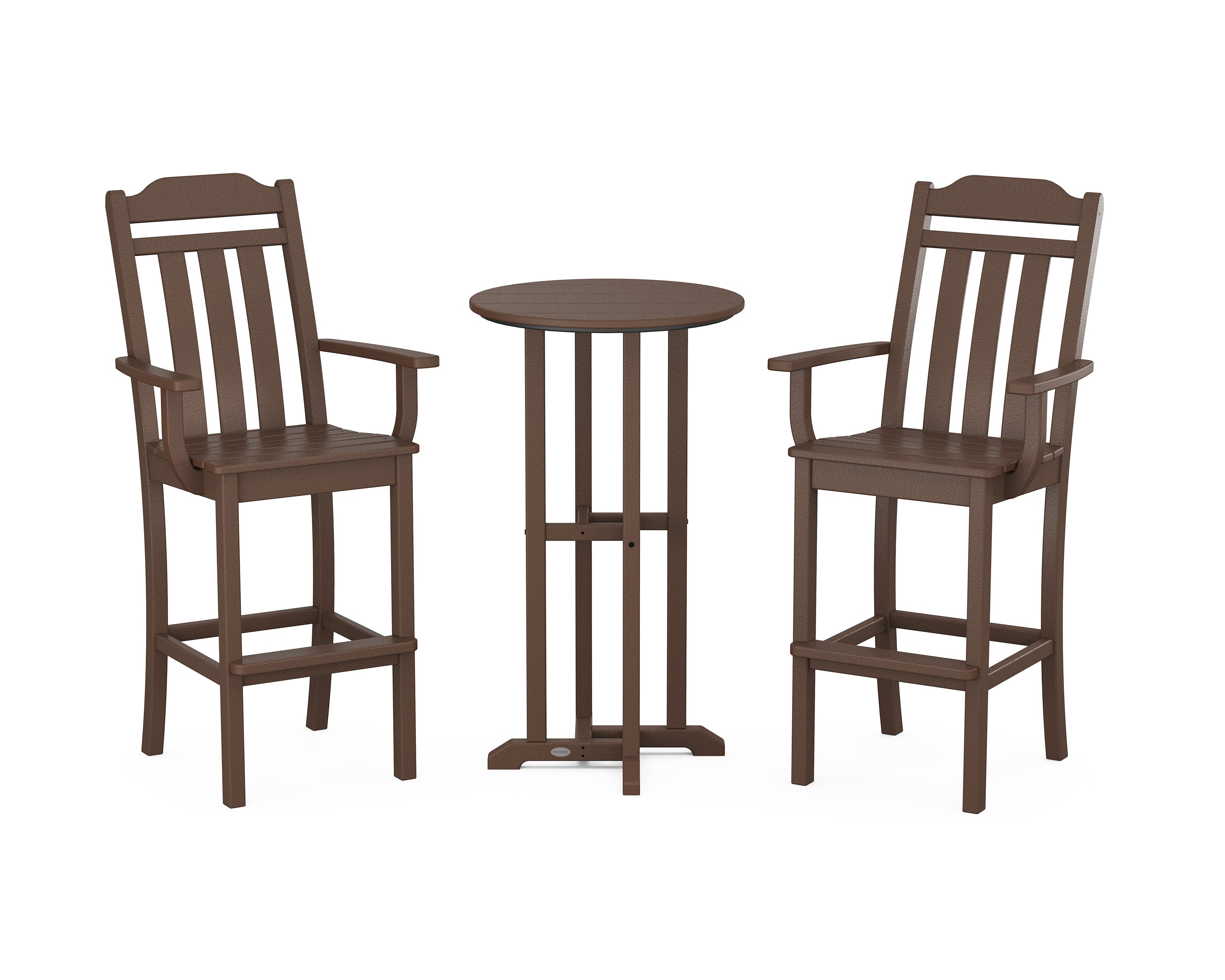 Cottage 3-Piece Farmhouse Bar Set in Mahogany