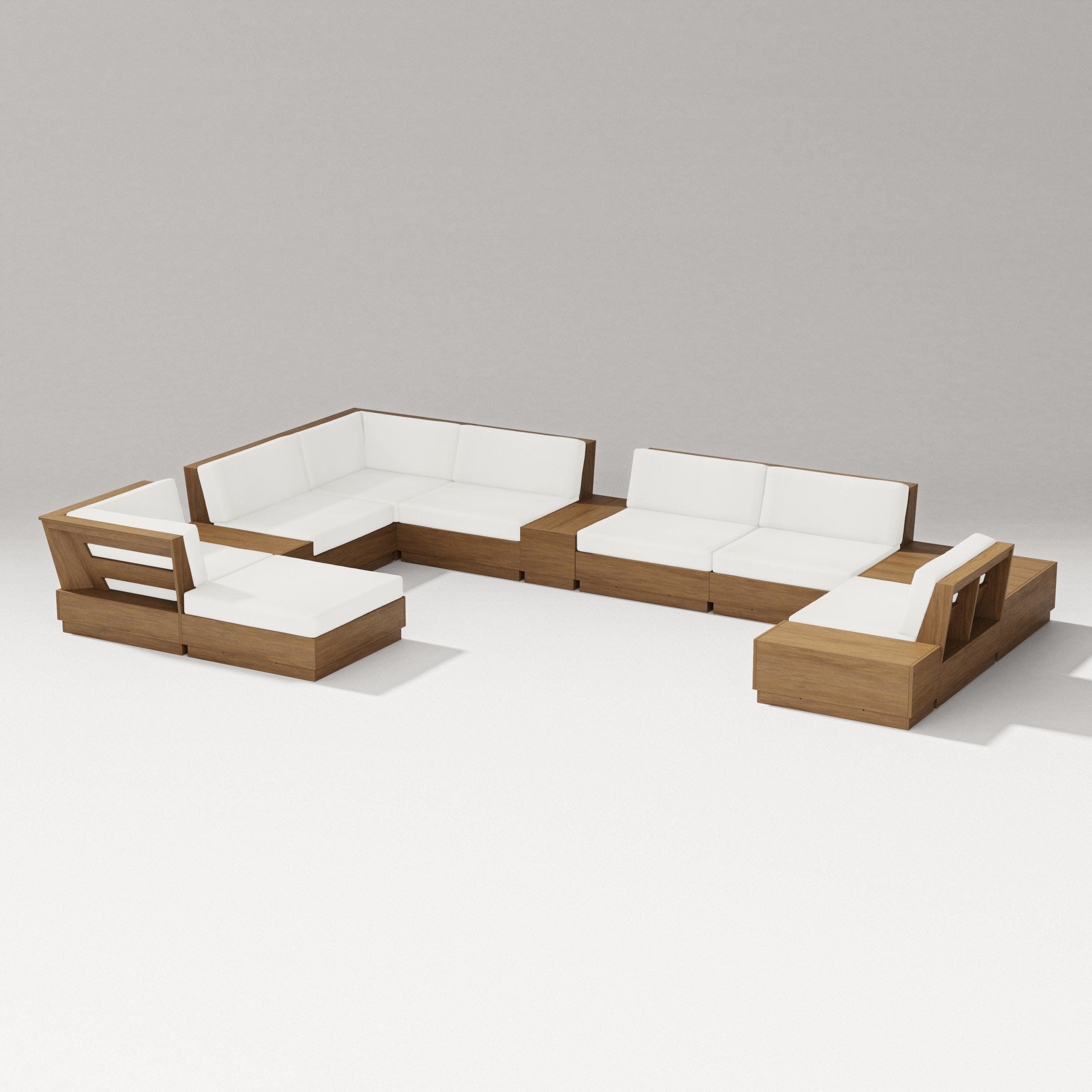 Elevate 12-Piece Conversation Sectional Set in Natural / Natural Linen