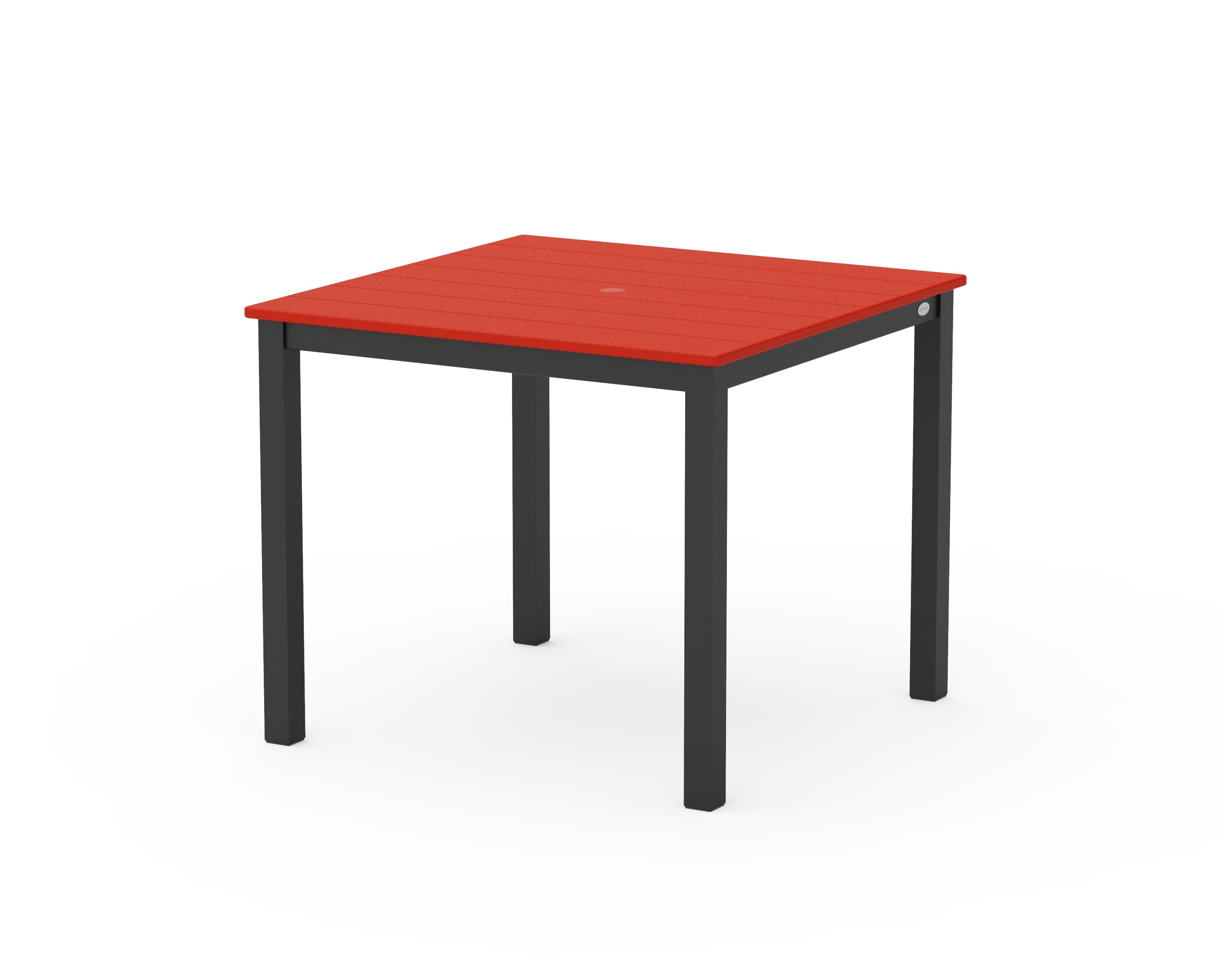 Main Street 36" x 36" Dining Table in Black / Sunset Red