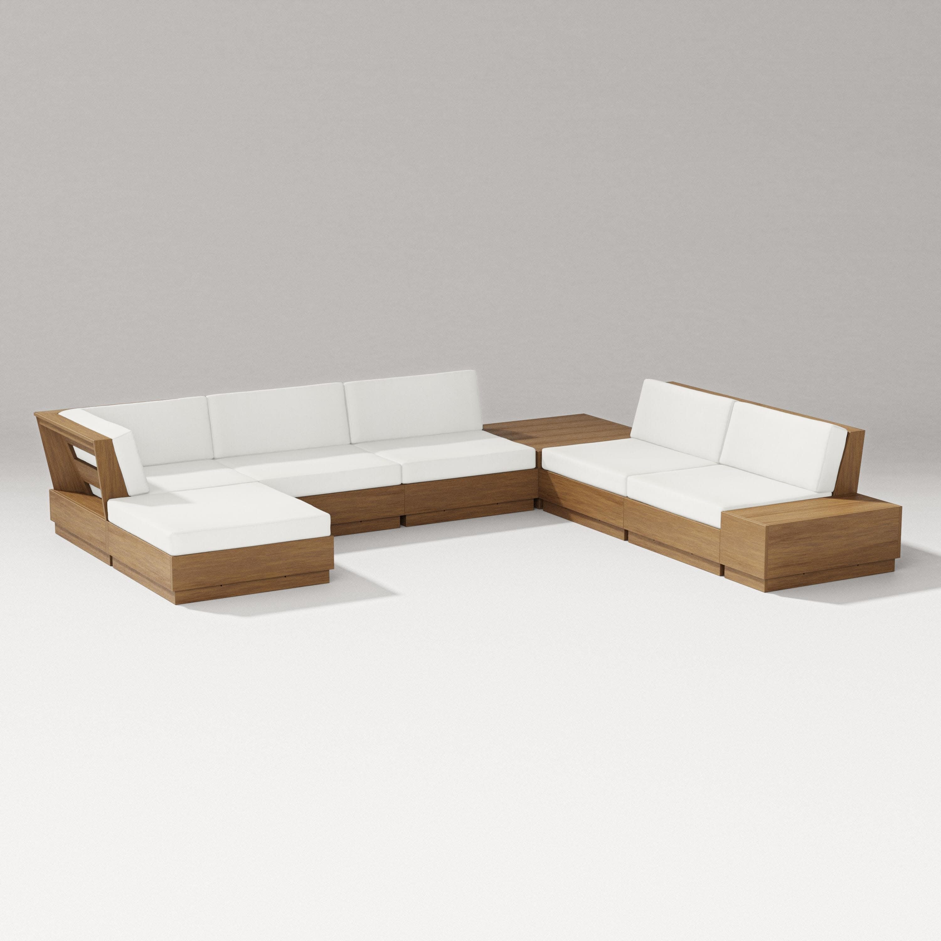 Elevate 8-Piece Corner Sectional in Natural / Natural Linen