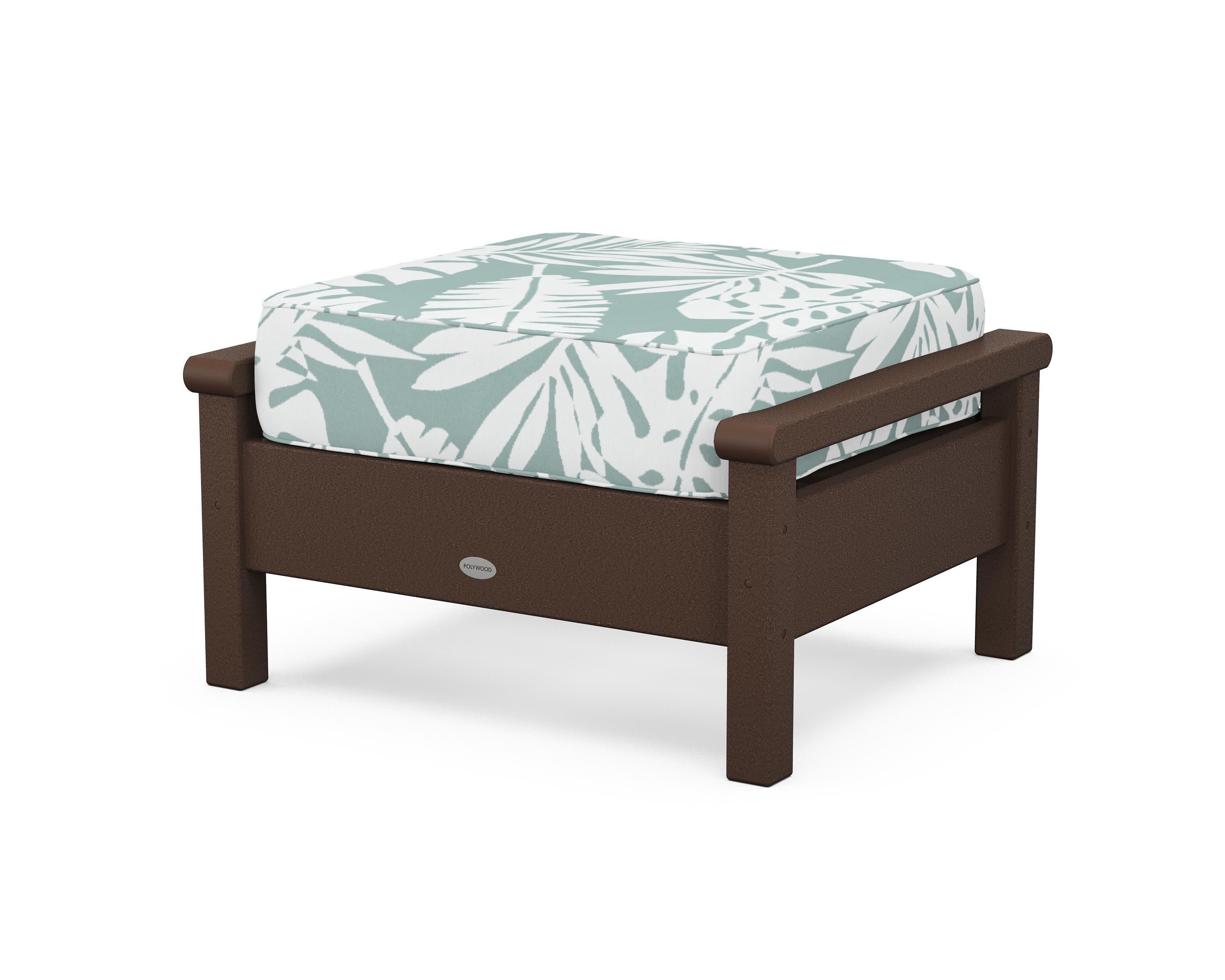 Harbour Deep Seating Ottoman in Mahogany / Leaf Glacier Spa