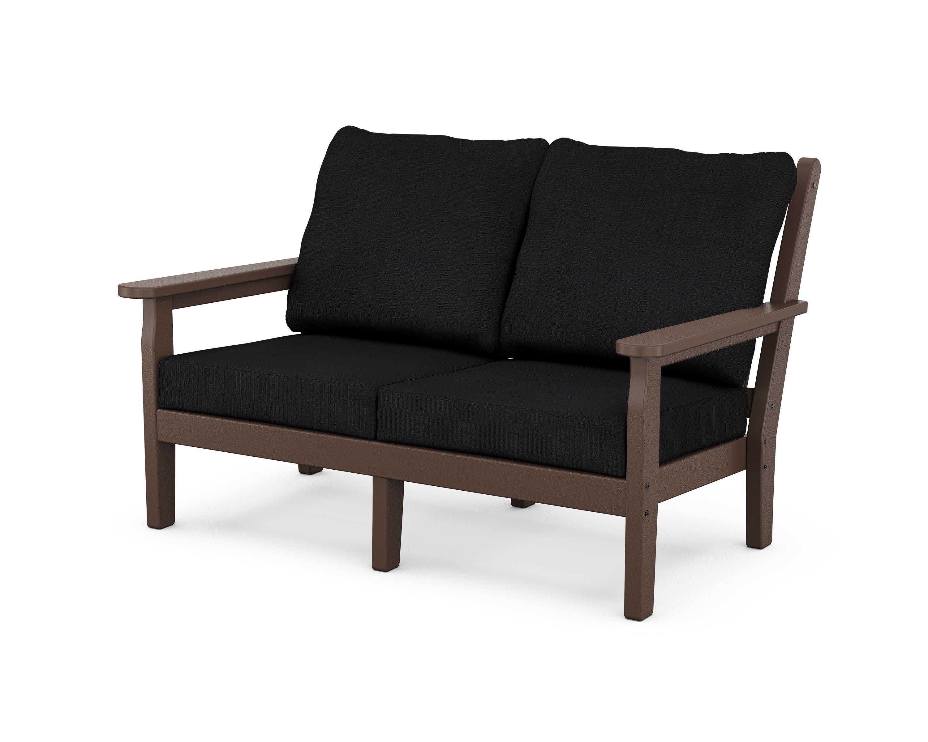 Chippendale Deep Seating Loveseat in Mahogany / Midnight Linen