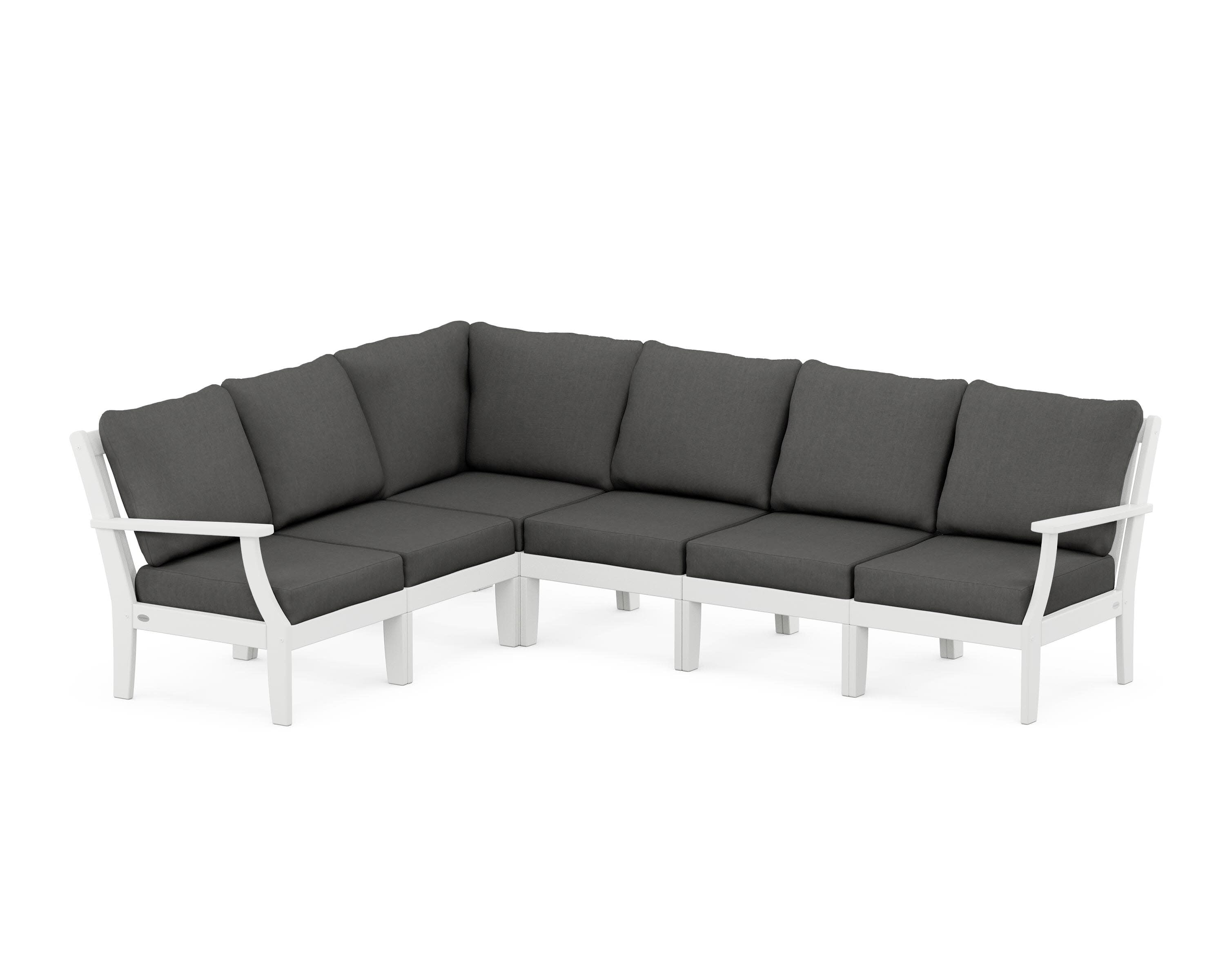 Braxton Modular 6-Piece Deep Seating Set in White / Spectrum Carbon