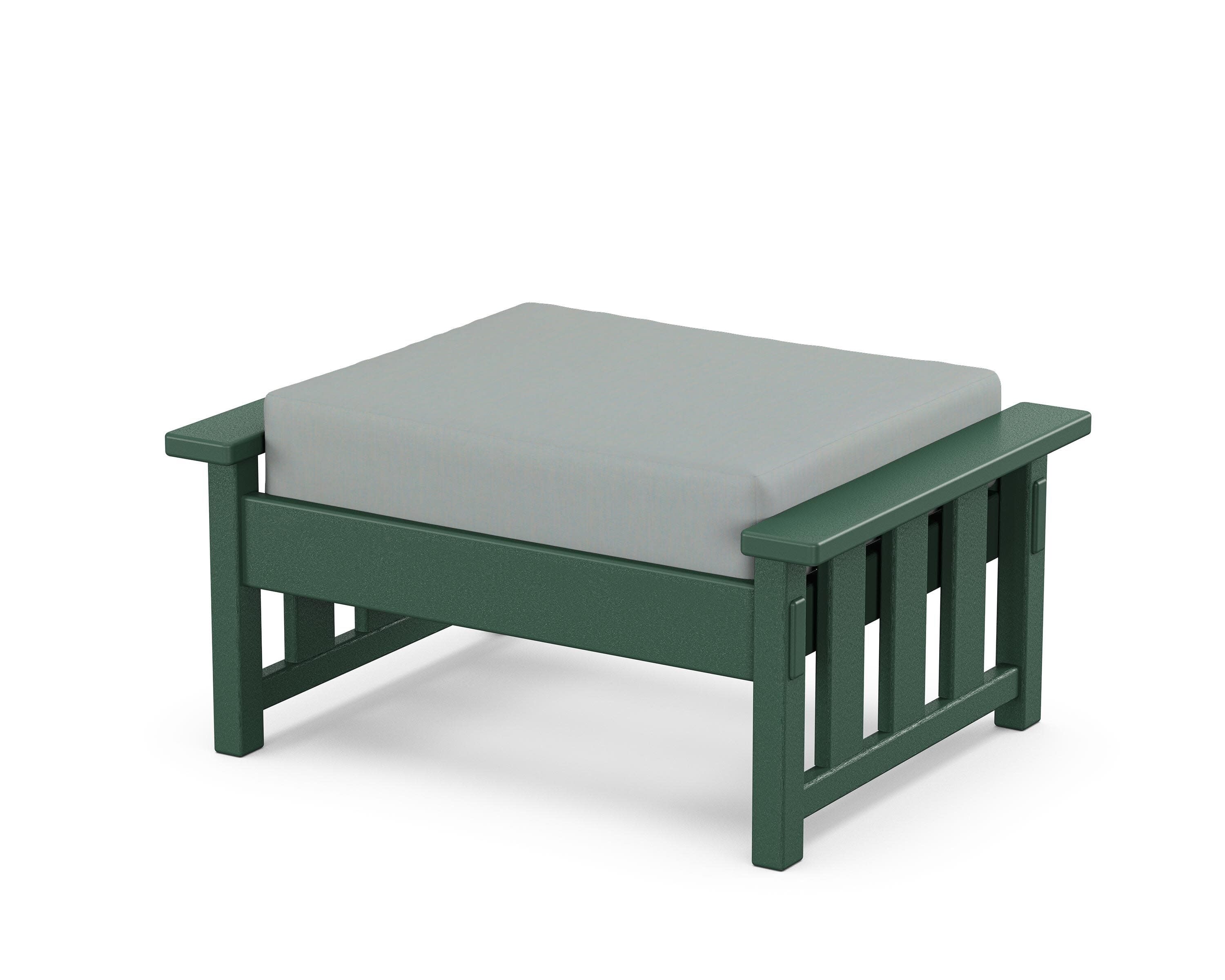 Acadia Deep Seating Ottoman in Green / Spa