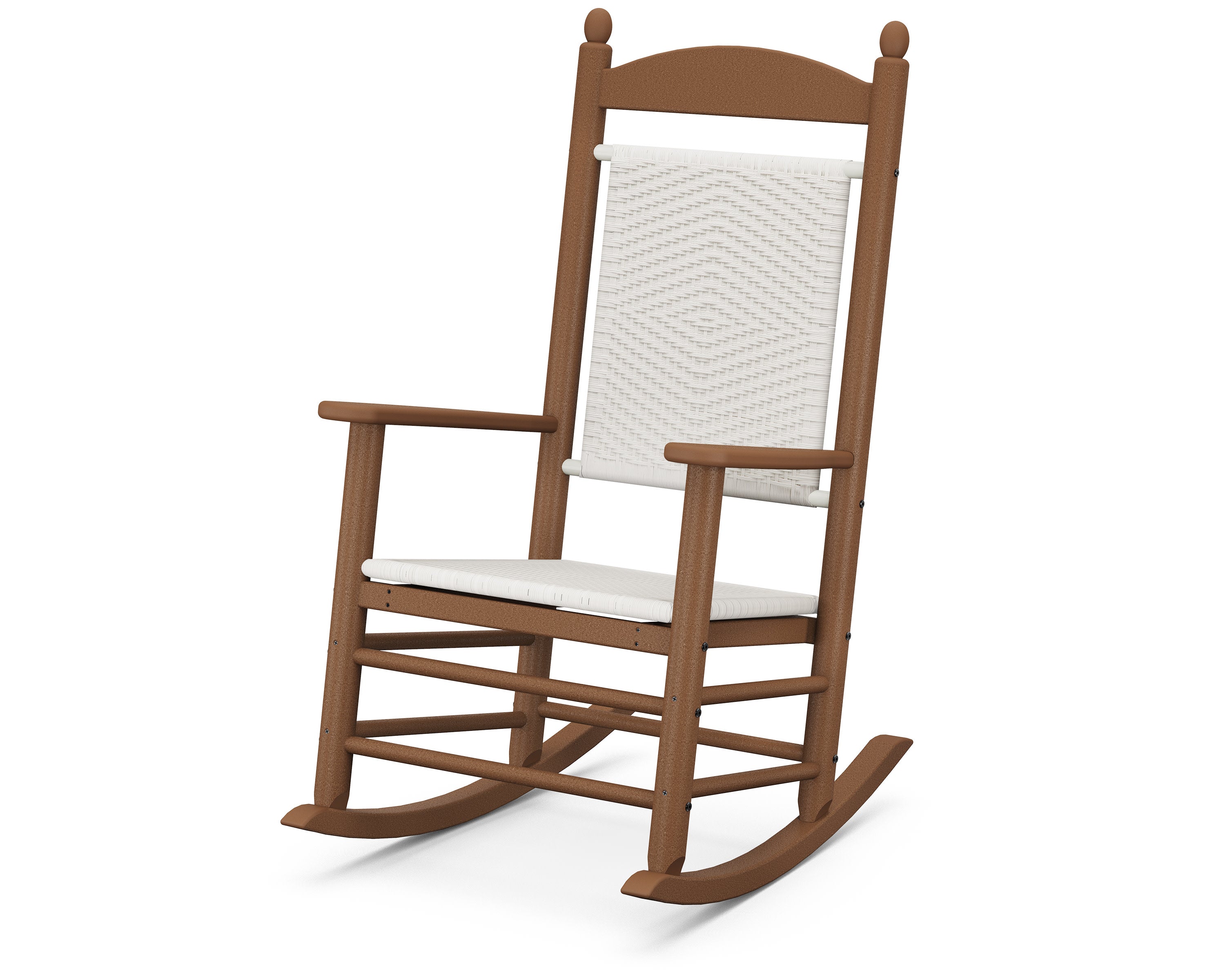 Jefferson Woven Rocking Chair in Teak / White Loom