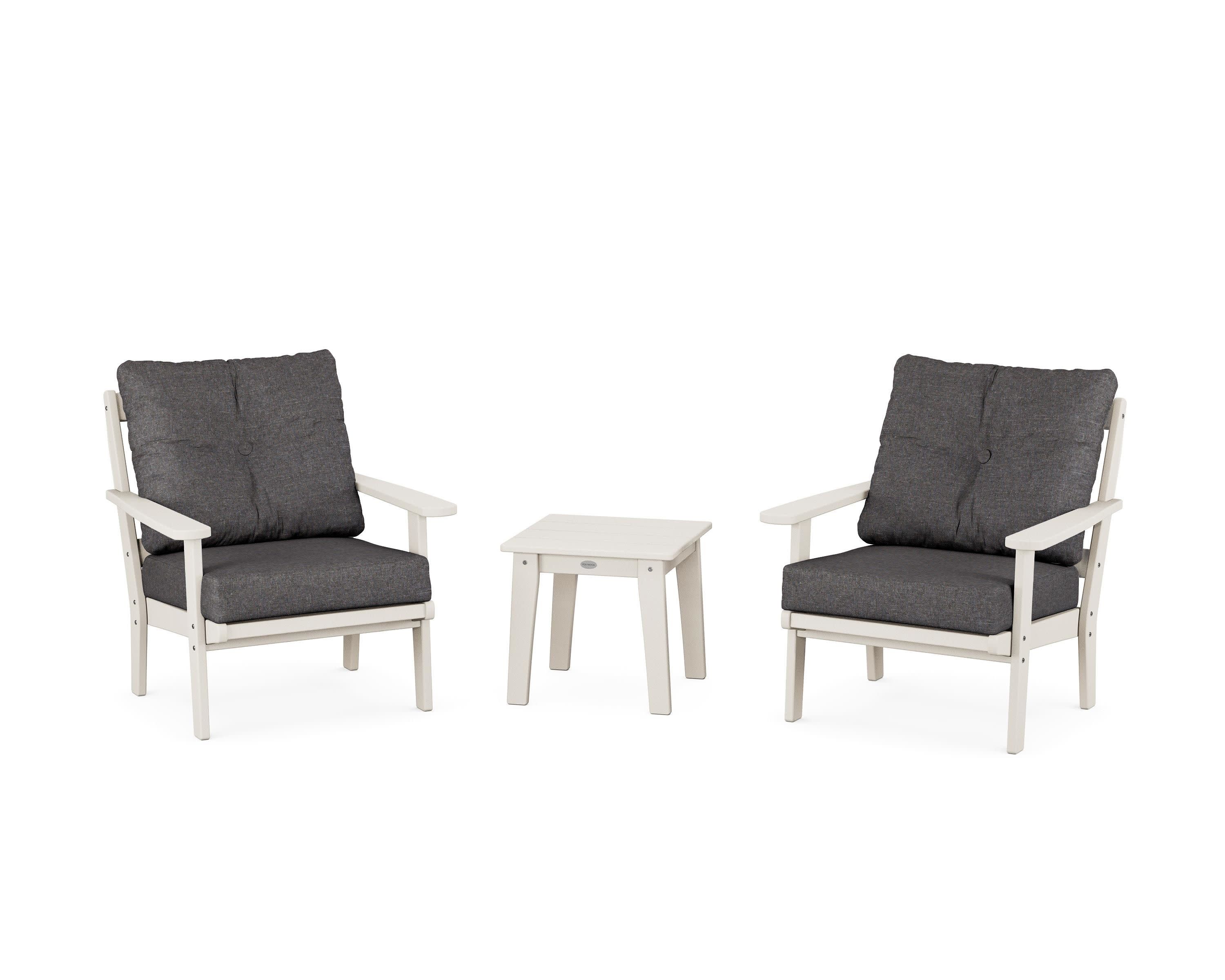 Mission 3-Piece Deep Seating Set in Sand / Ash Charcoal