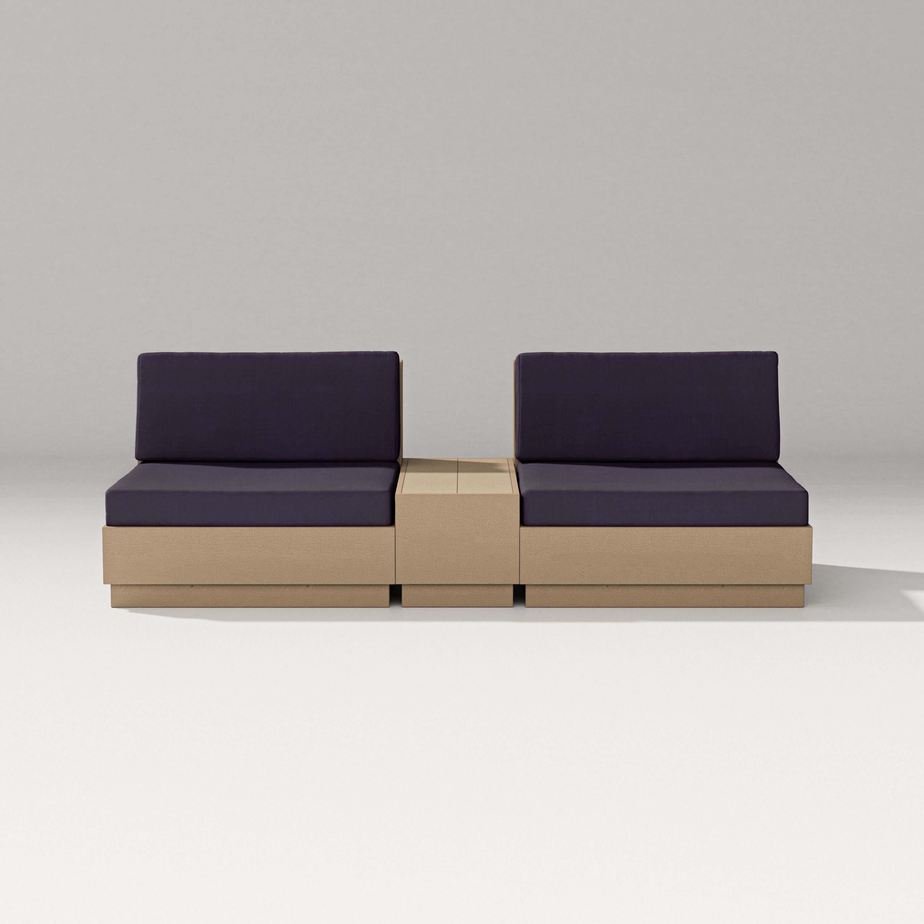 Elevate Lounge Chair Set in Vintage Sahara / Navy Linen