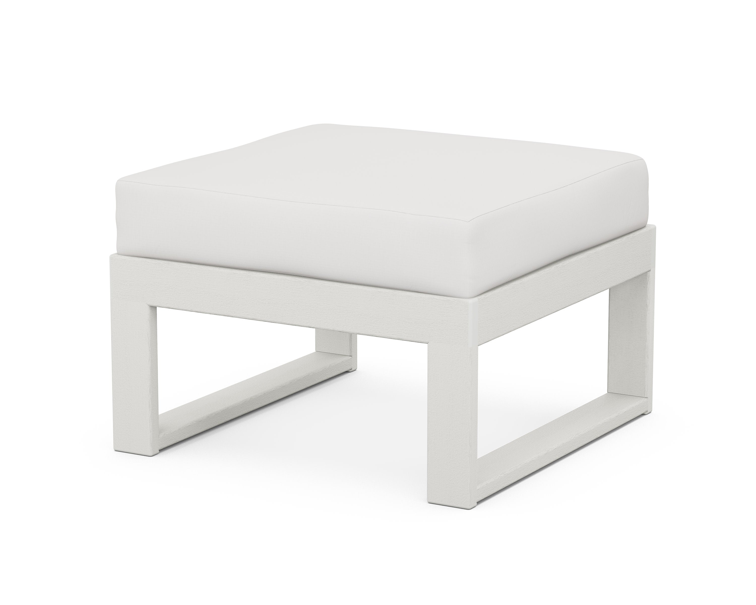Modular Ottoman - Modern in Vintage White / Natural Linen