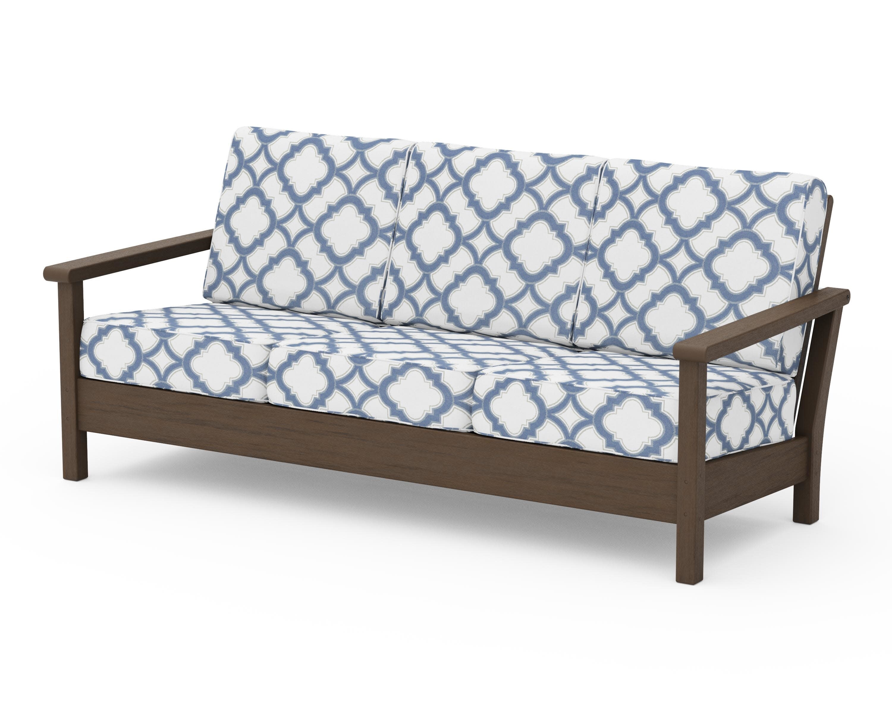 Harbour Deep Seating Sofa in Kona / Trellis Sky Blue