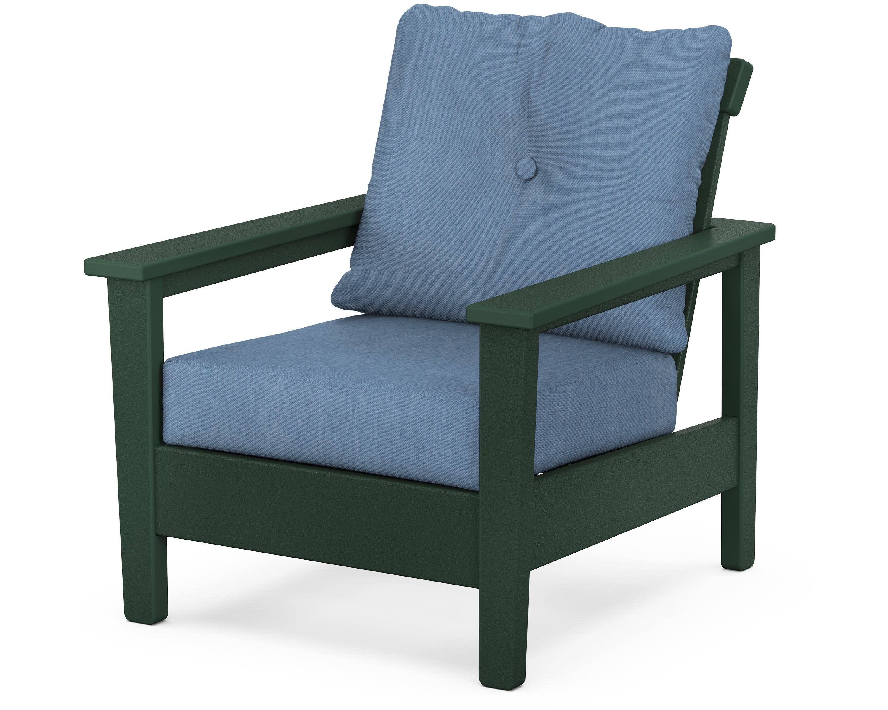 Prescott Deep Seating Chair in Green / Sky Blue