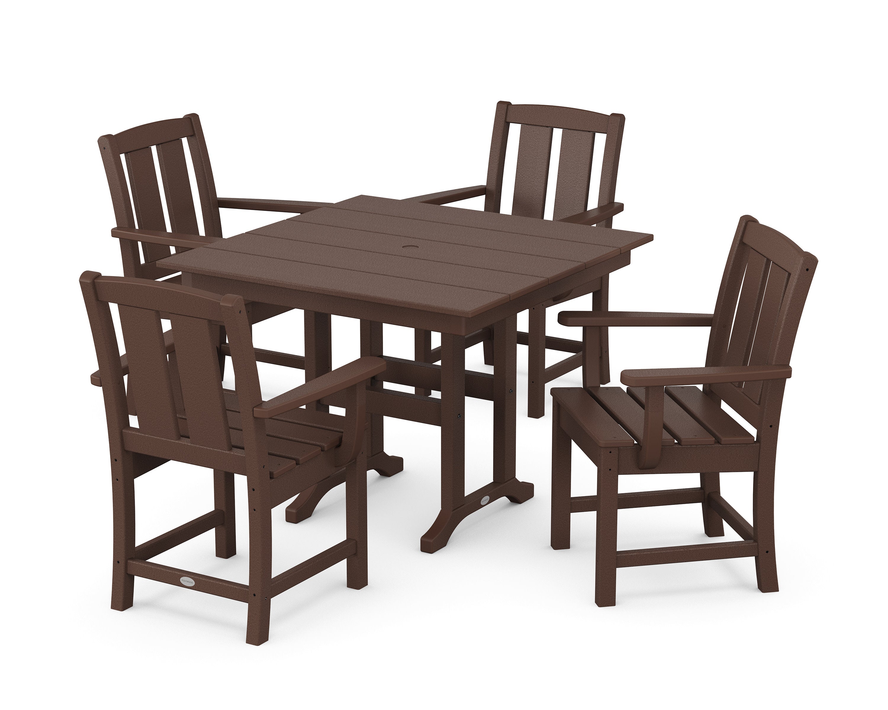 Mission 5-Piece Farmhouse Dining Set in Mahogany