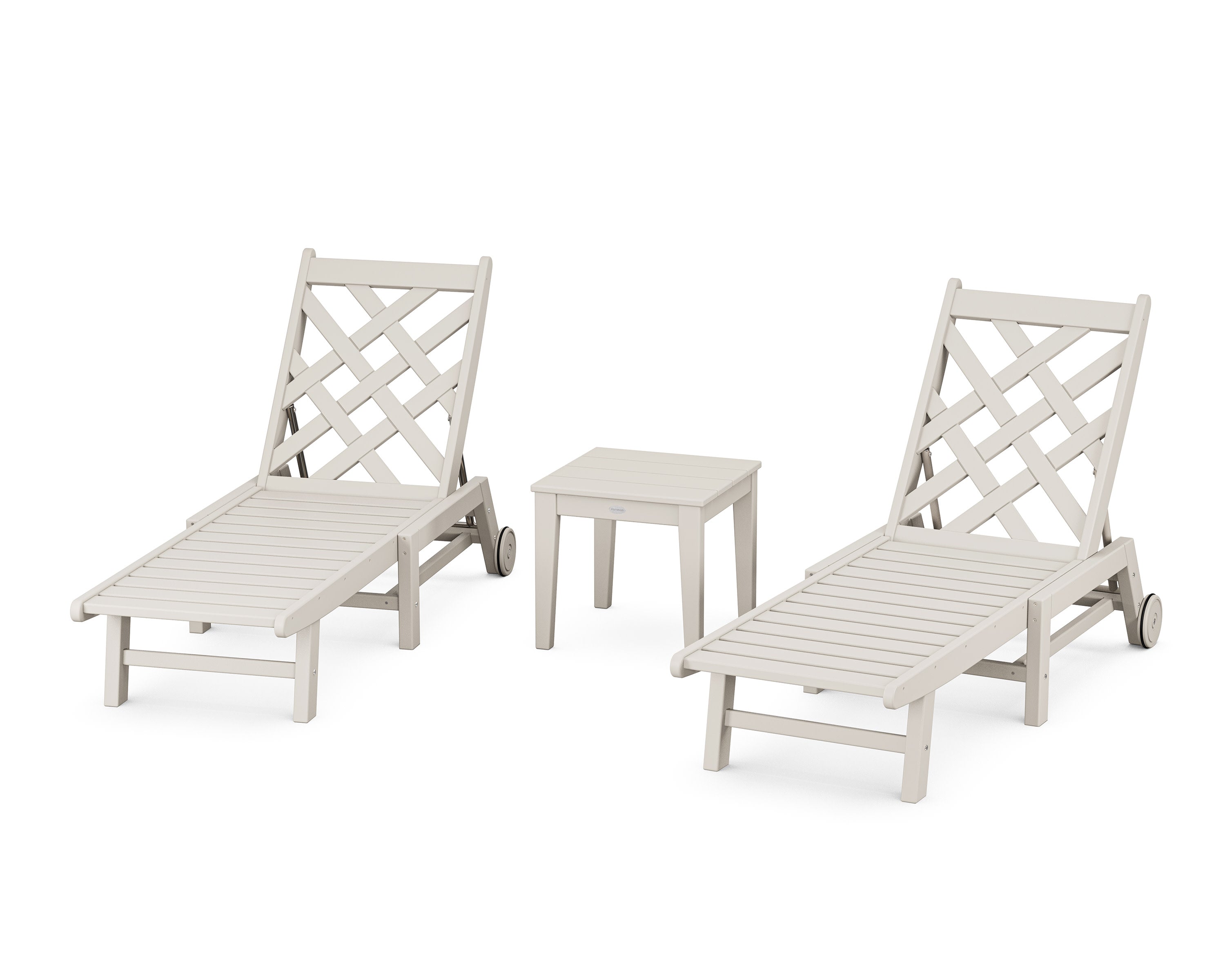Wovendale 3-Piece Chaise Set with Wheels in Sand
