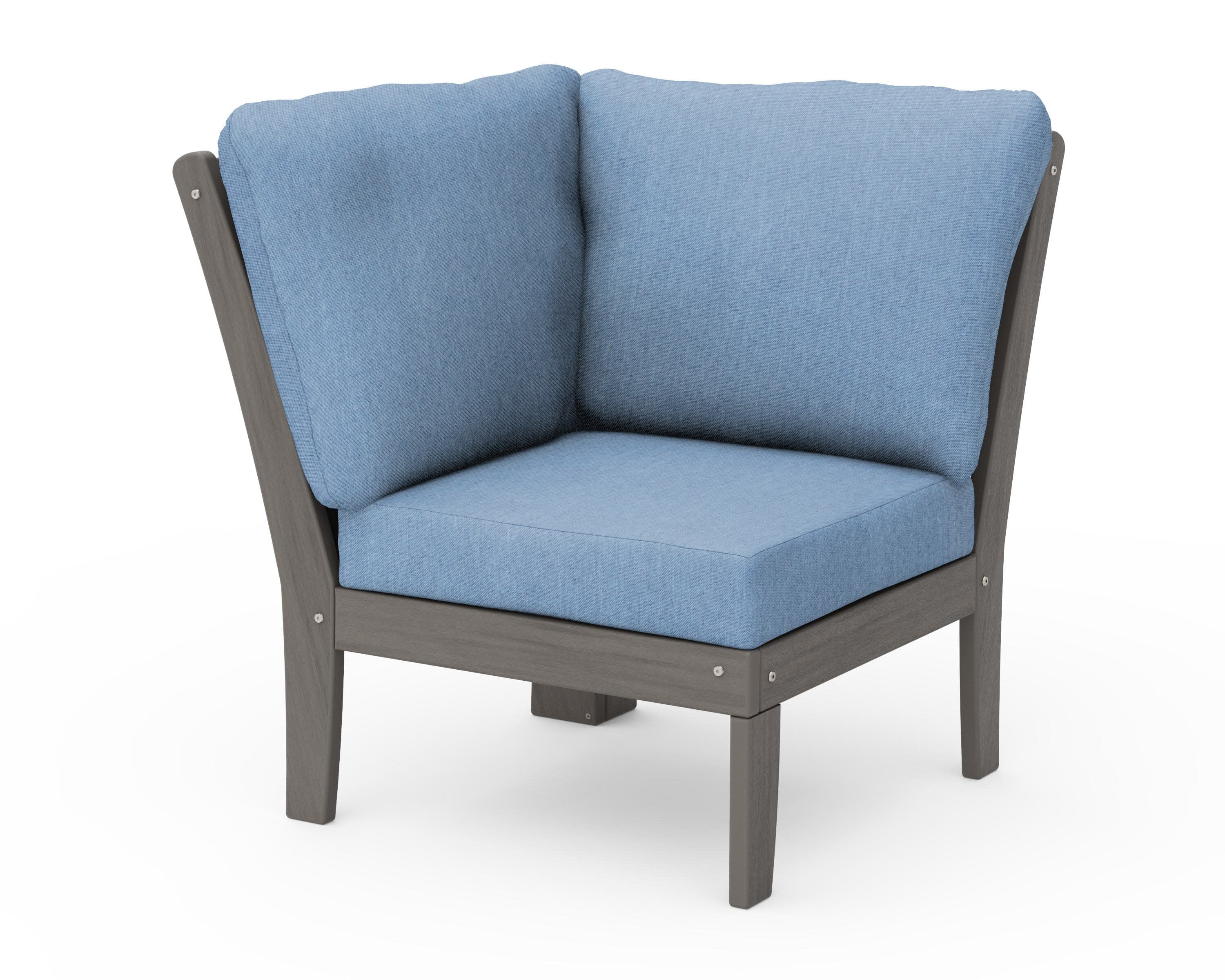 Braxton Modular Corner Chair in Driftwood / Sky Blue