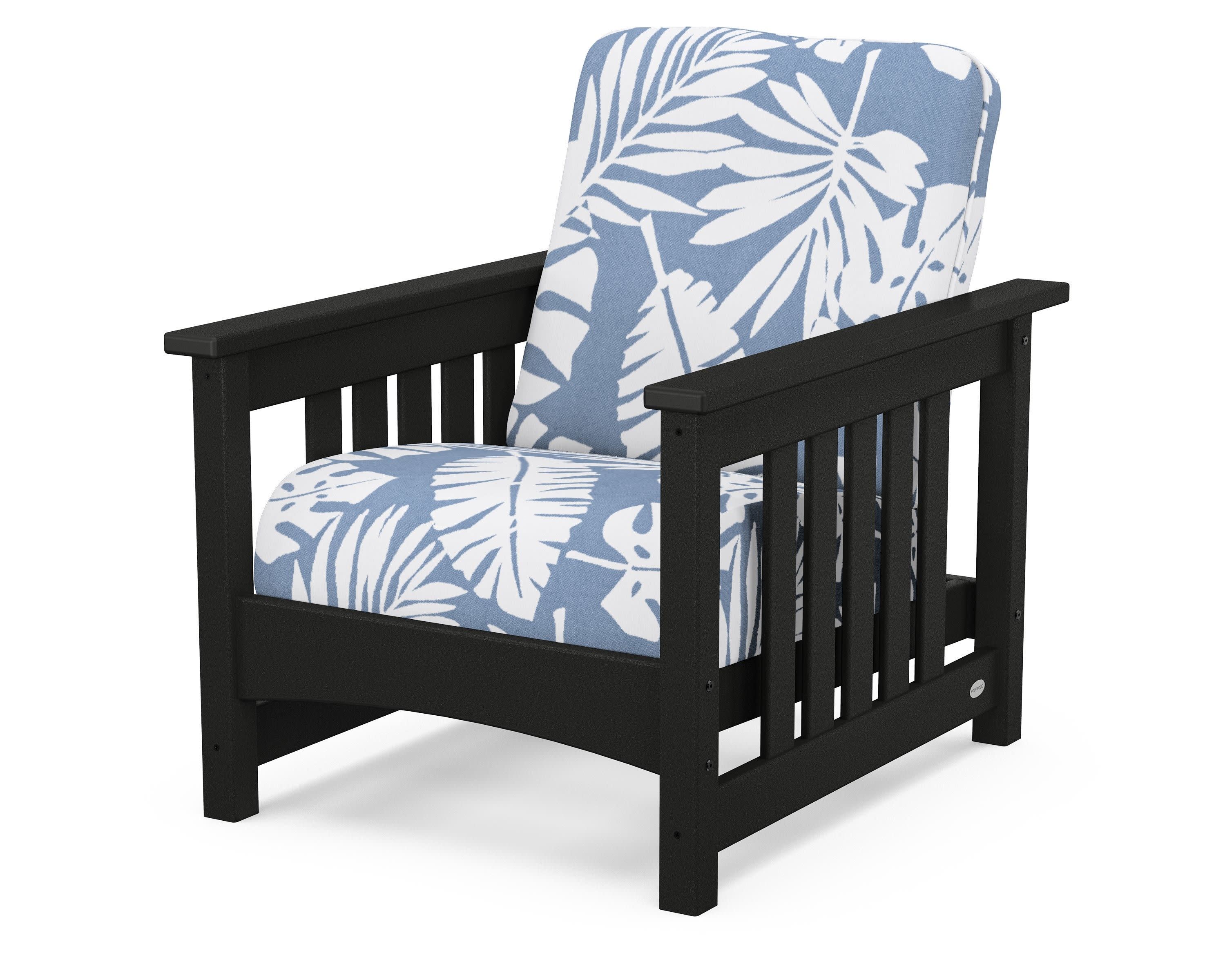 Club Mission Chair in Black / Leaf Sky Blue