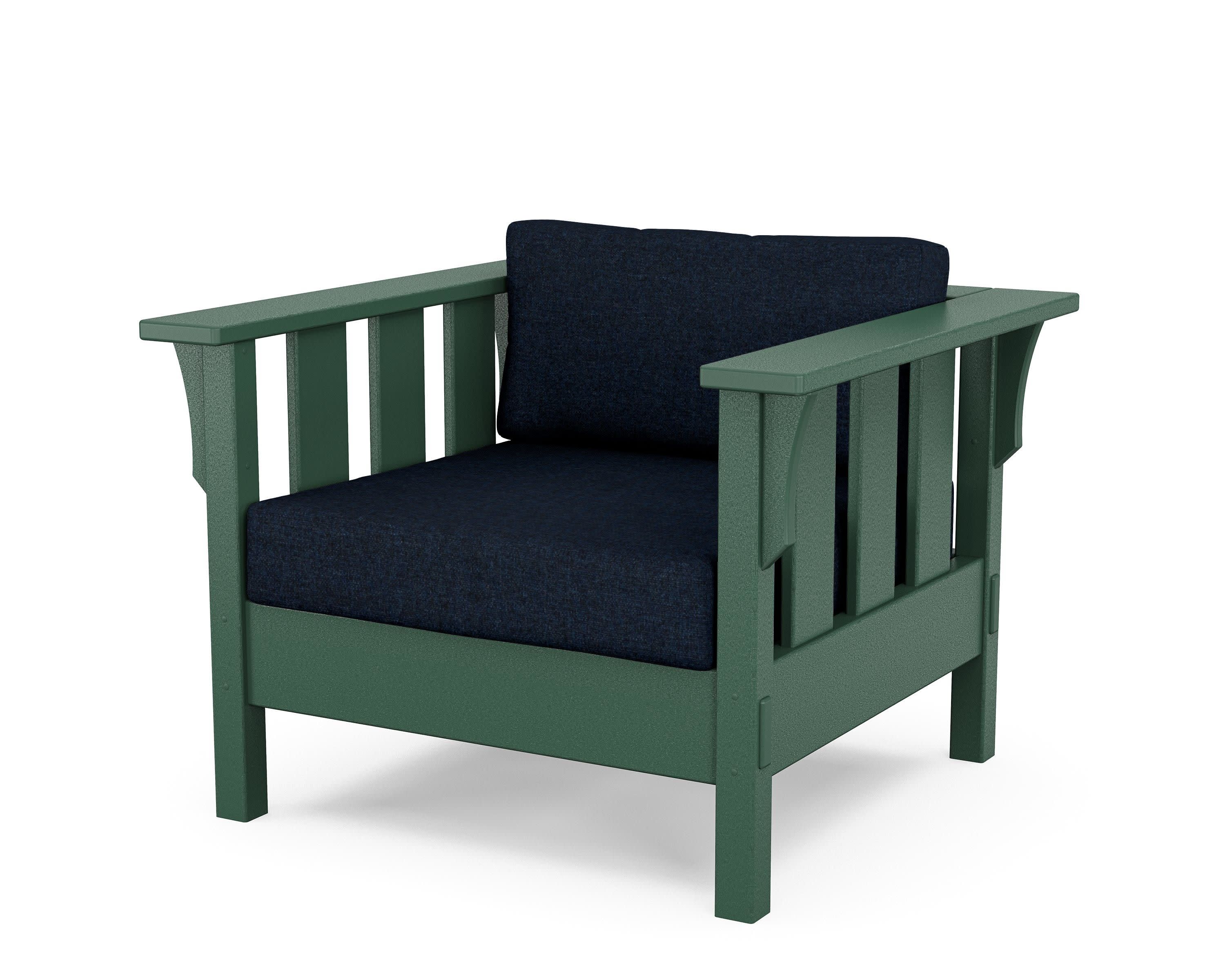 Acadia Deep Seating Chair in Green / Marine Indigo