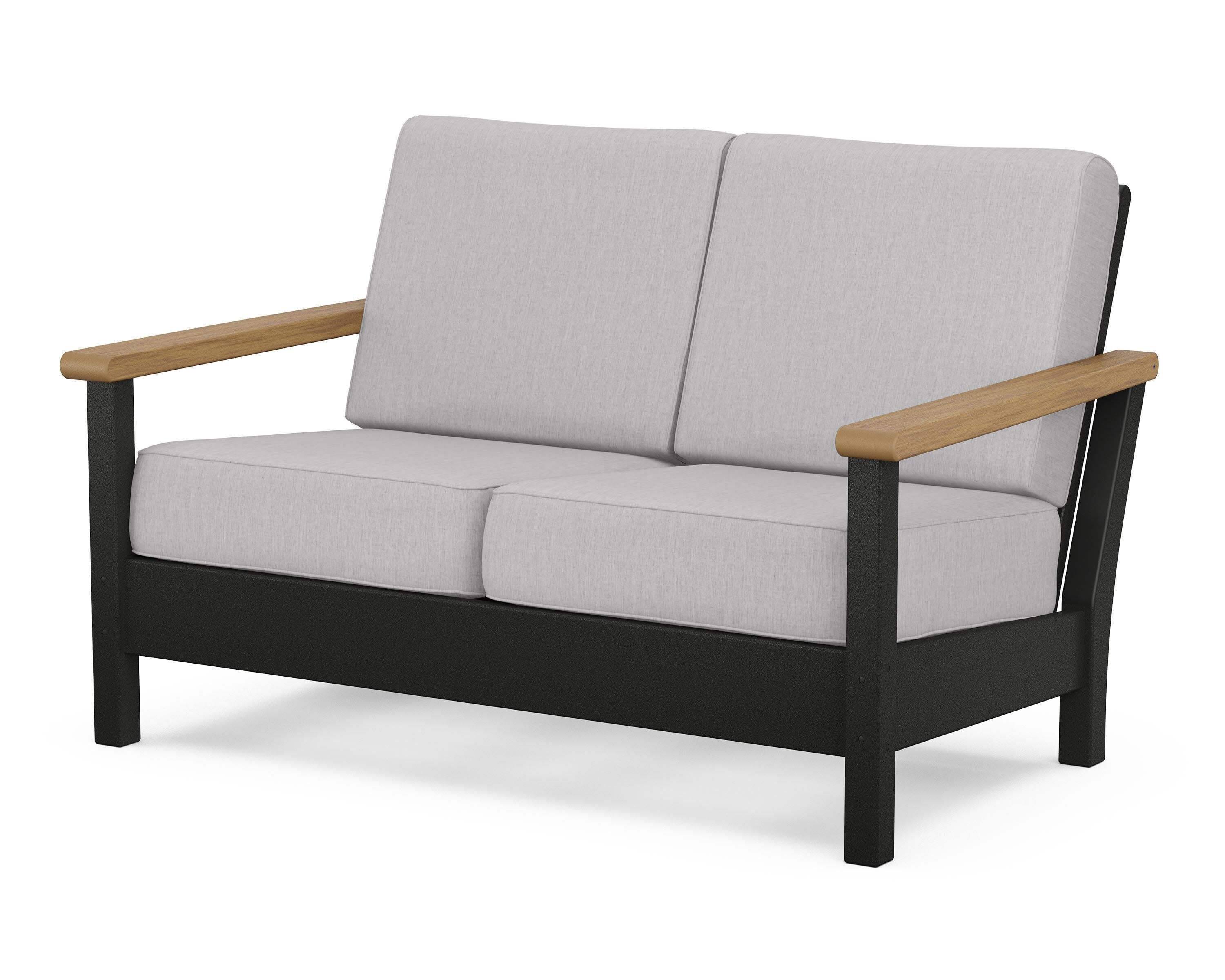 Harbour Deep Seating Loveseat in Black / Natural / Granite