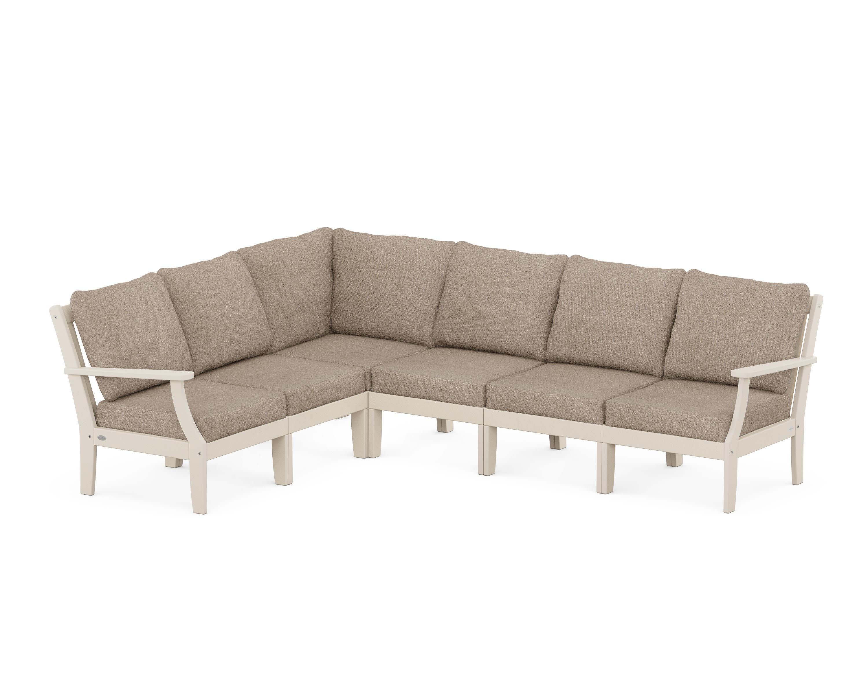 Braxton Modular 6-Piece Deep Seating Set in Sand / Spiced Burlap