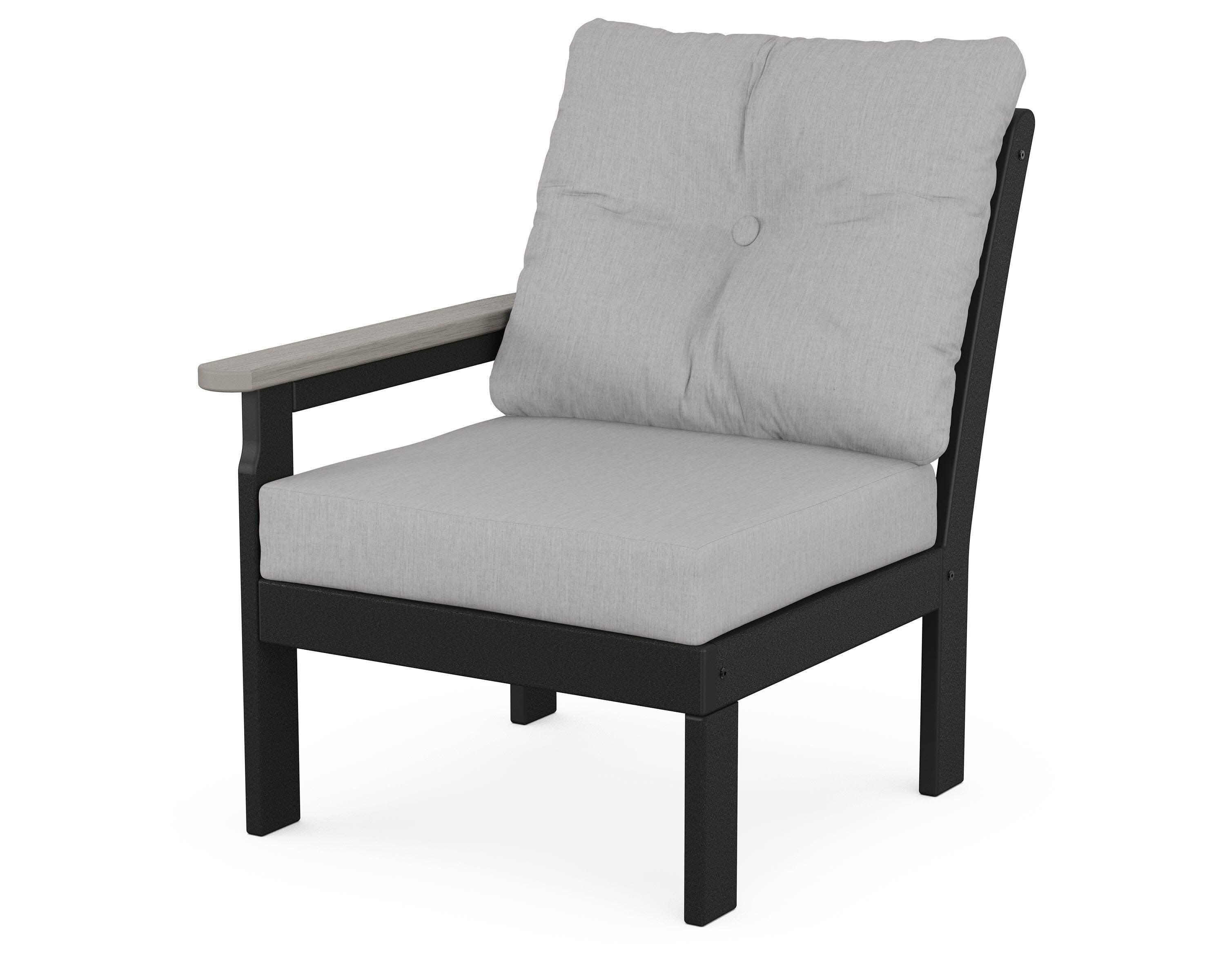 Vineyard Modular Left Arm Chair in Black / Driftwood / Granite