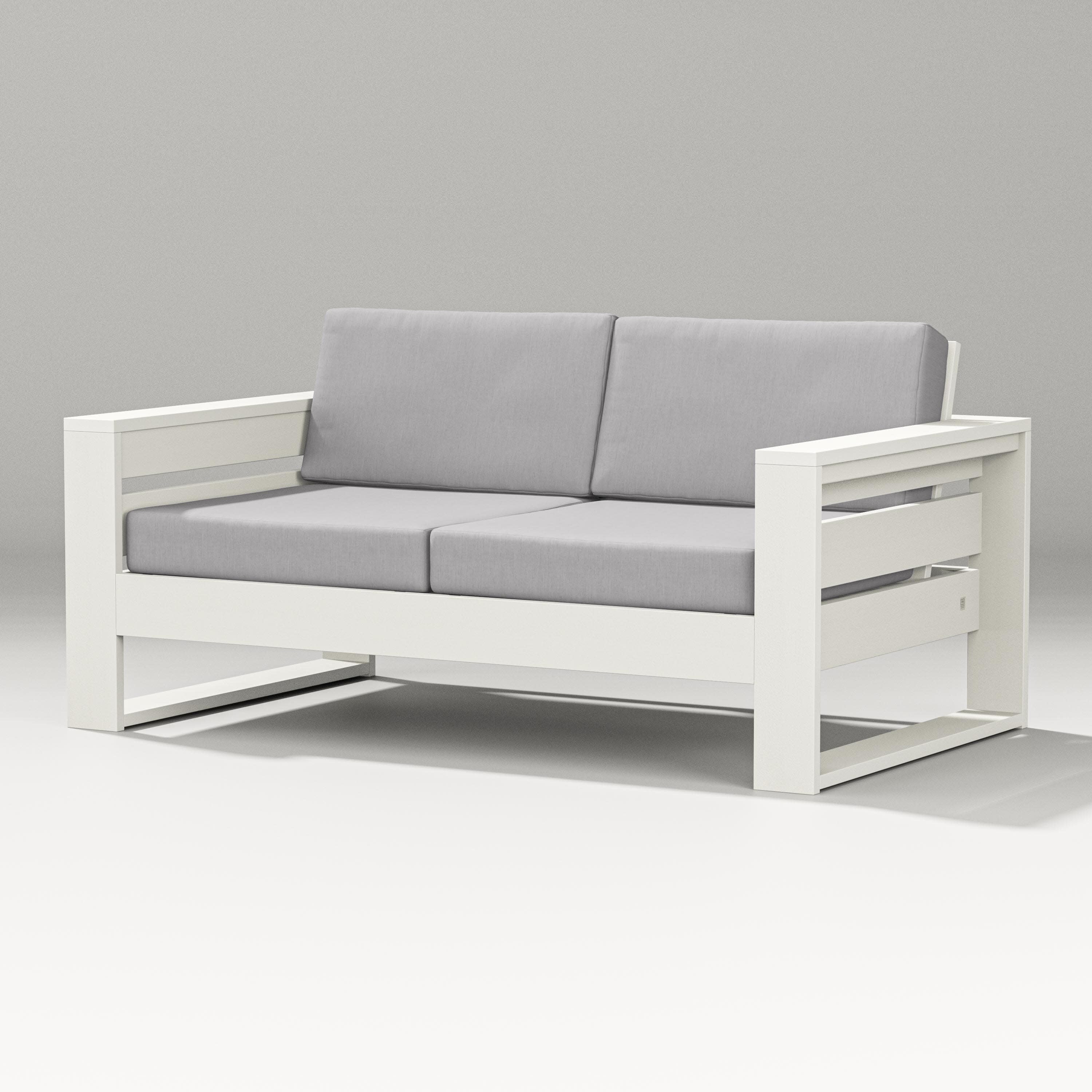 Latitude Loveseat in Vintage White / Granite