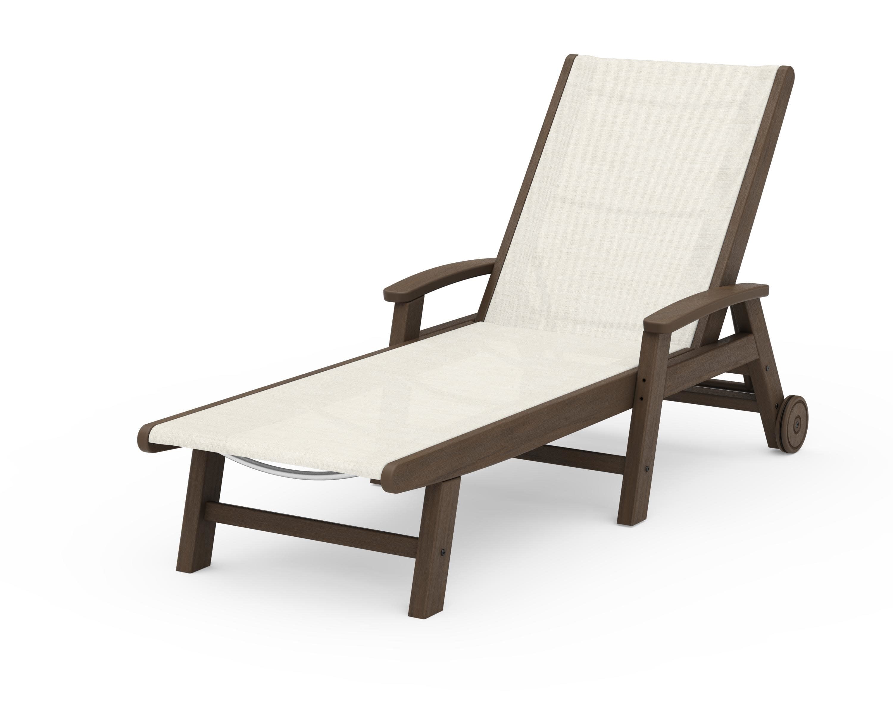Coastal Chaise with Wheels in Kona / Parchment Sling