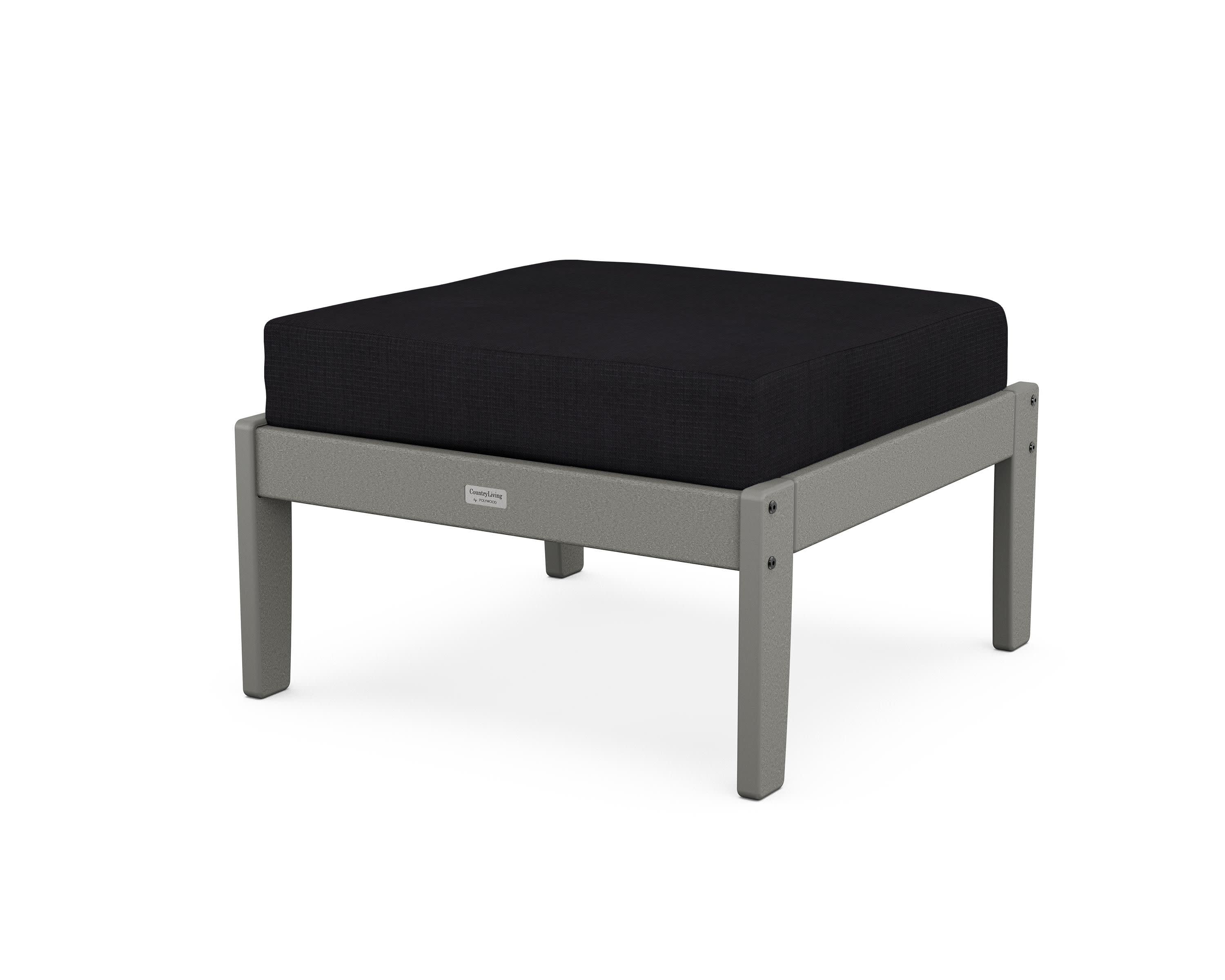 Cottage Deep Seating Ottoman in Slate Grey / Midnight Linen