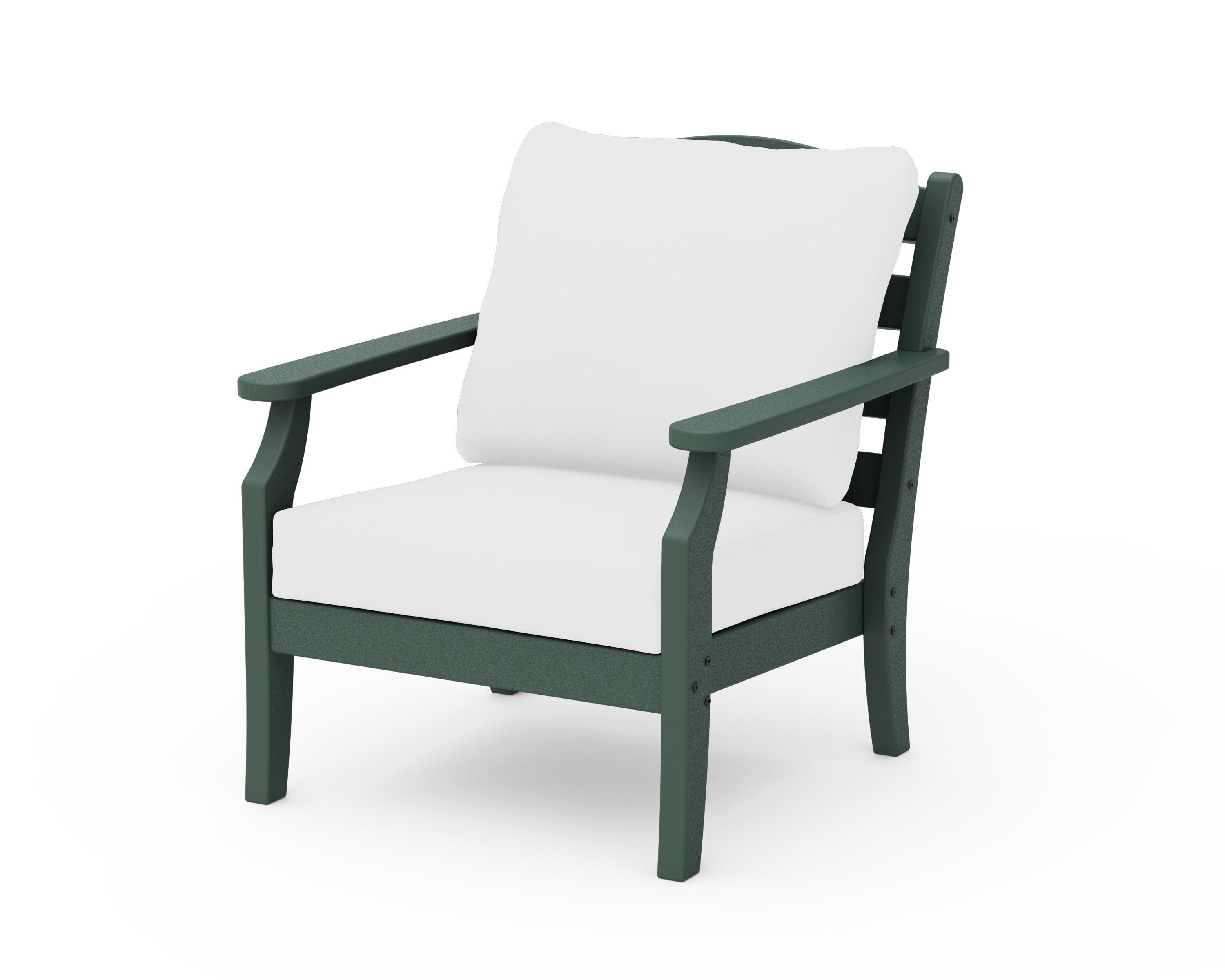 Savannah Deep Seating Chair in Green / Natural