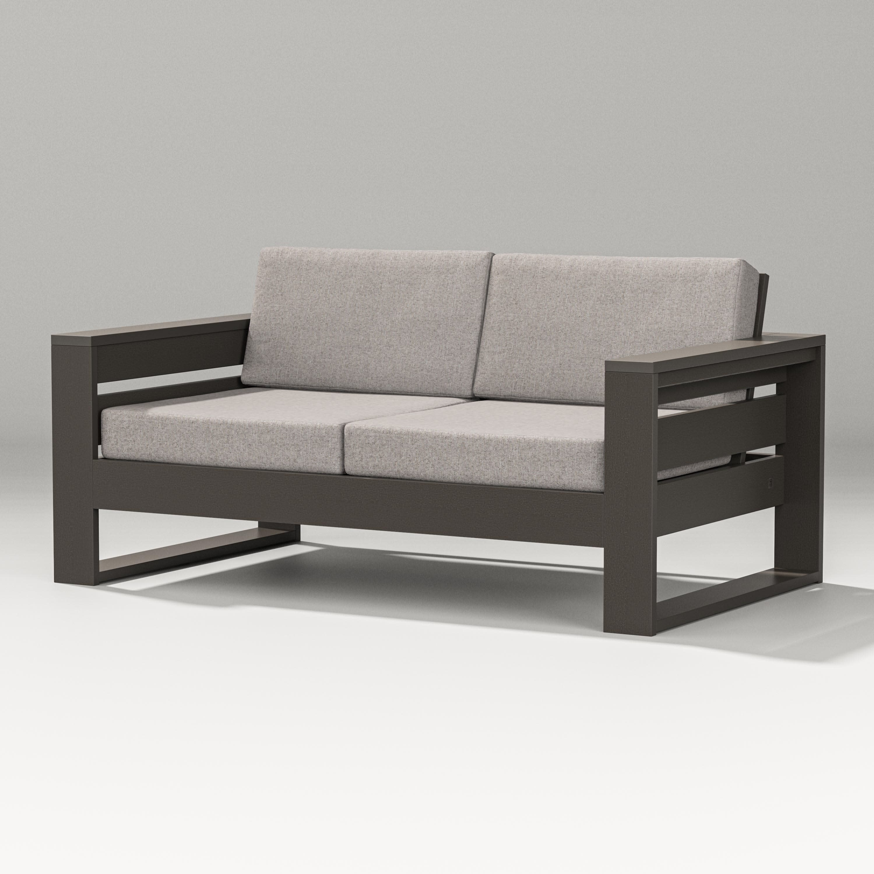 Latitude Loveseat in Vintage Coffee / Weathered Tweed