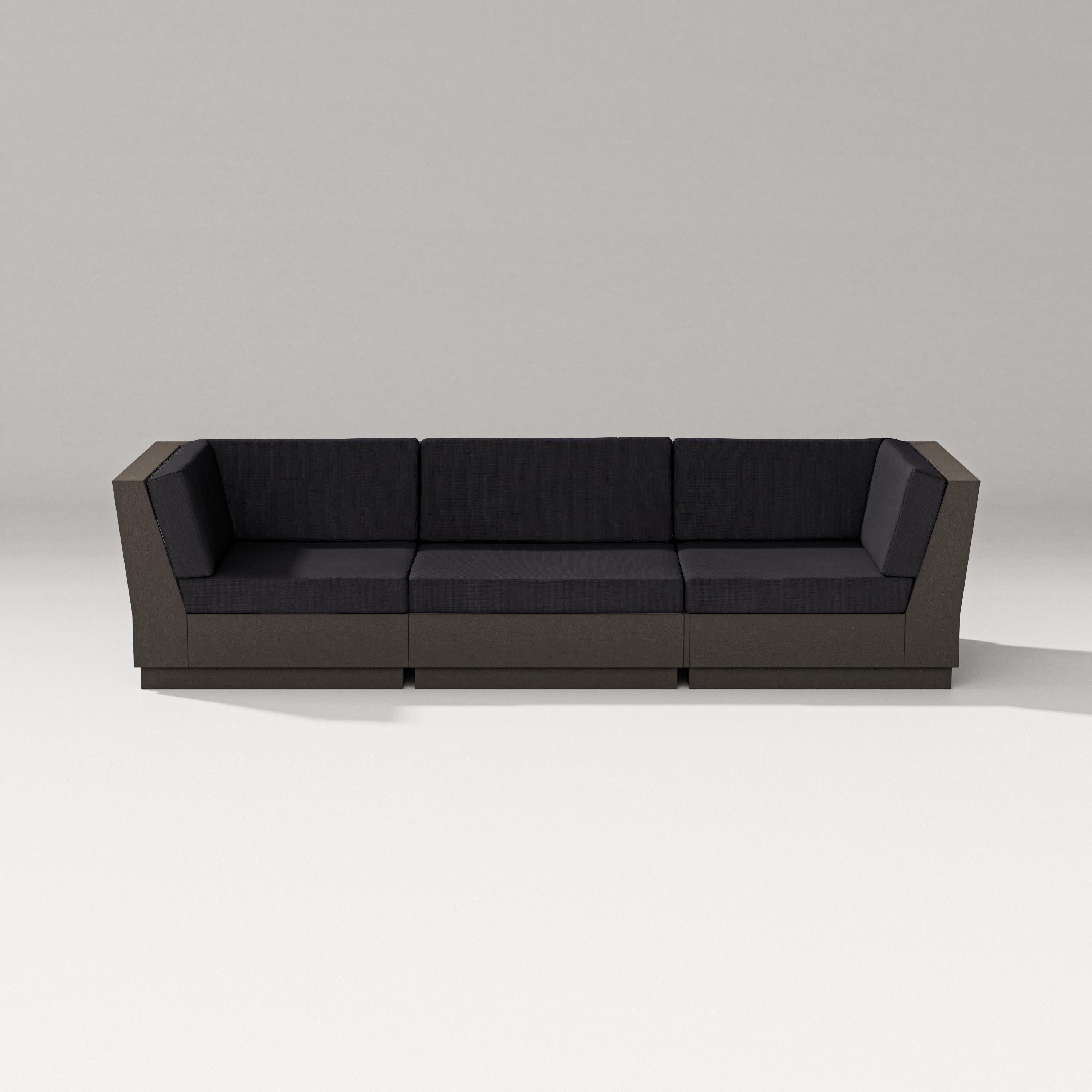 Elevate Sofa Sectional in Vintage Coffee / Midnight Linen