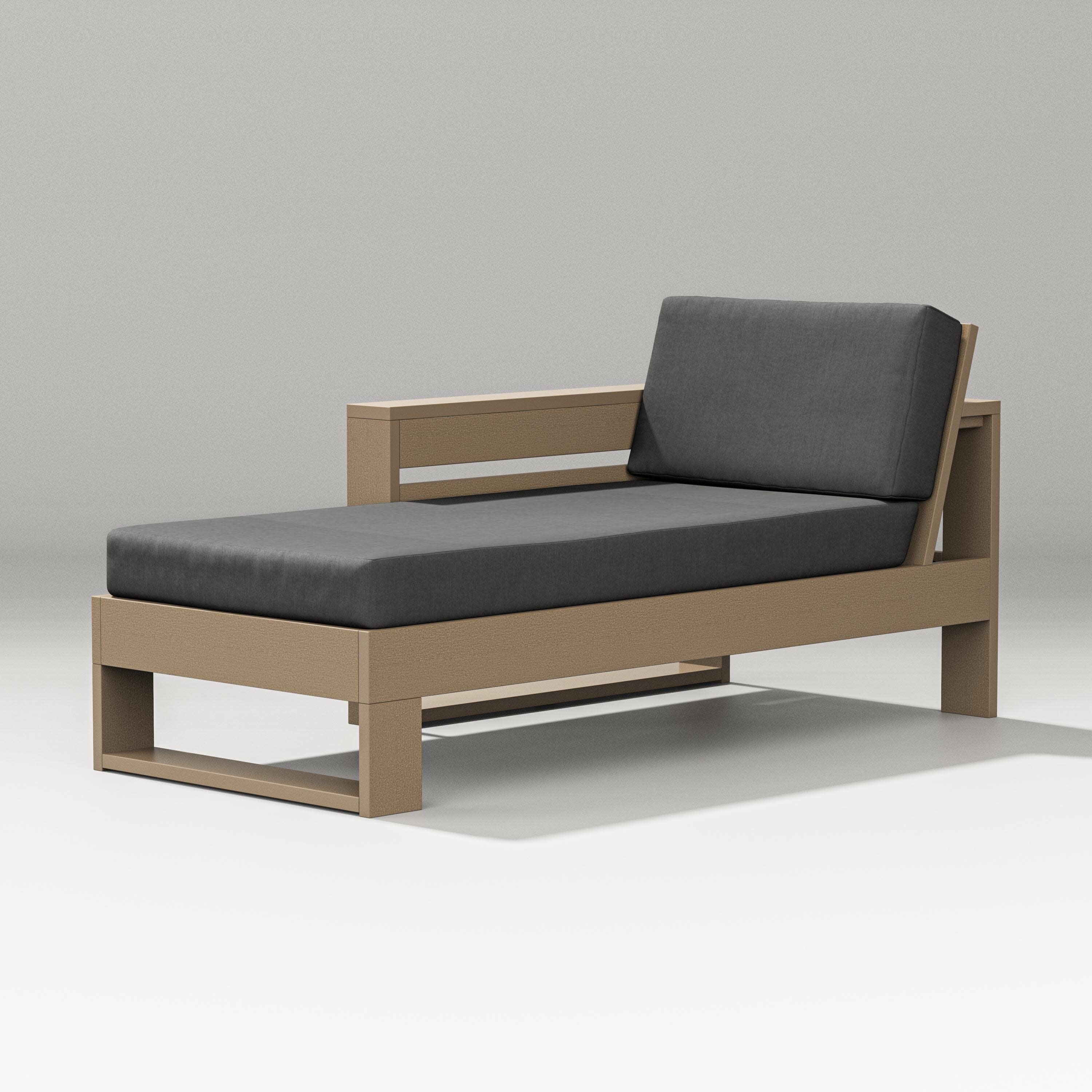 Latitude Modular Left Arm Chaise in Vintage Sahara / Spectrum Carbon