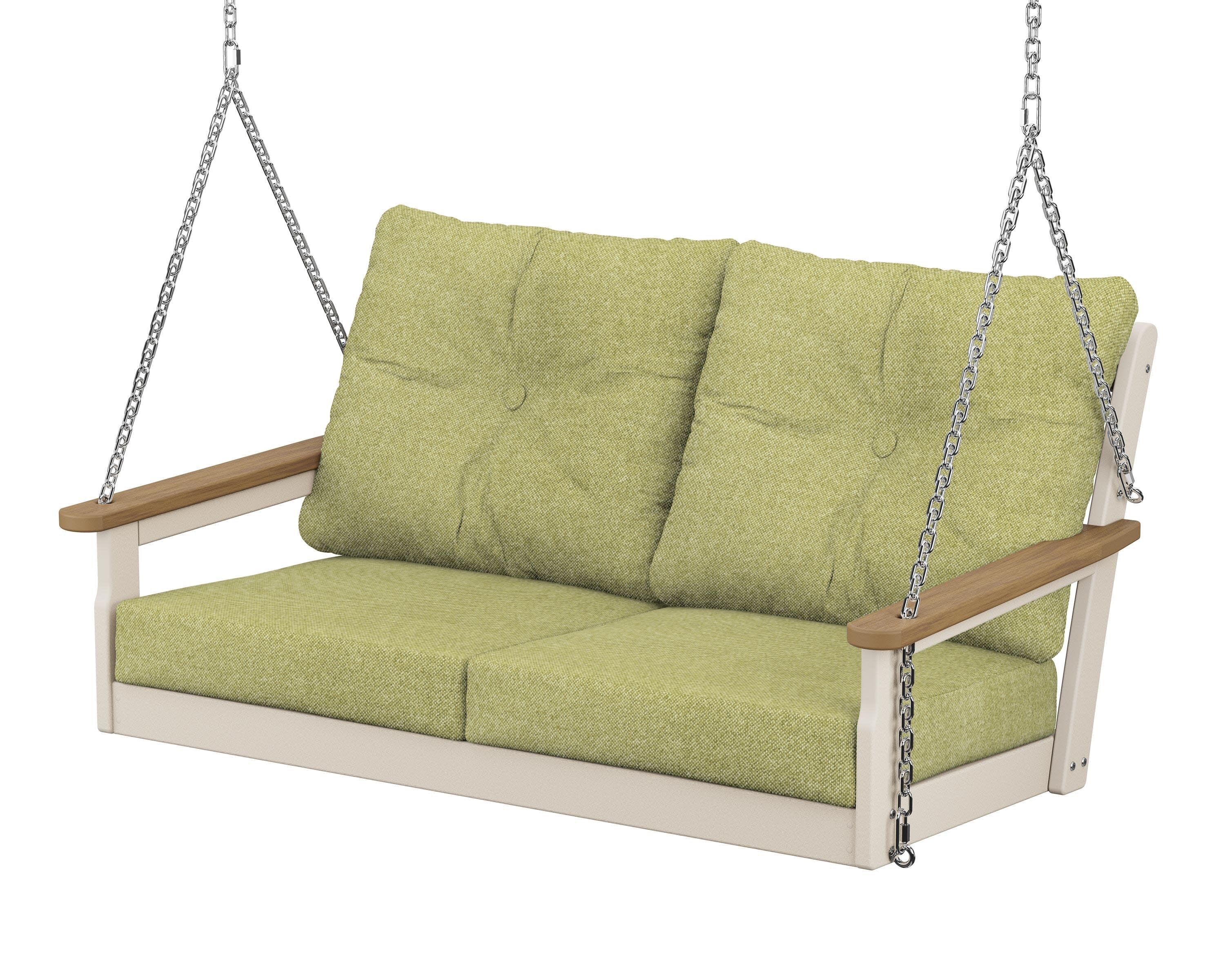 Vineyard Deep Seating Swing in Sand / Natural / Chartreuse Boucle