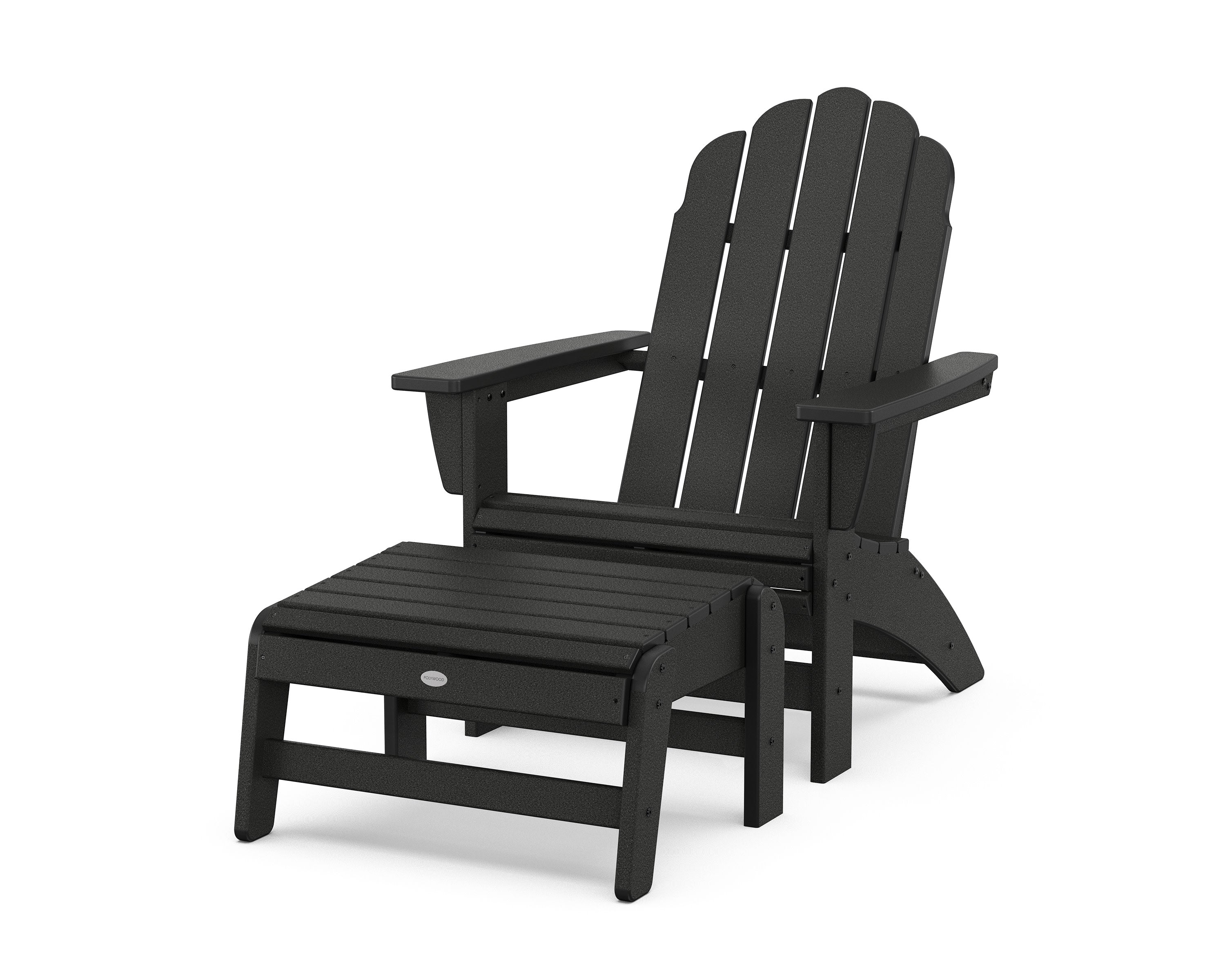 Vineyard Grand Adirondack Chair with Ottoman in Black