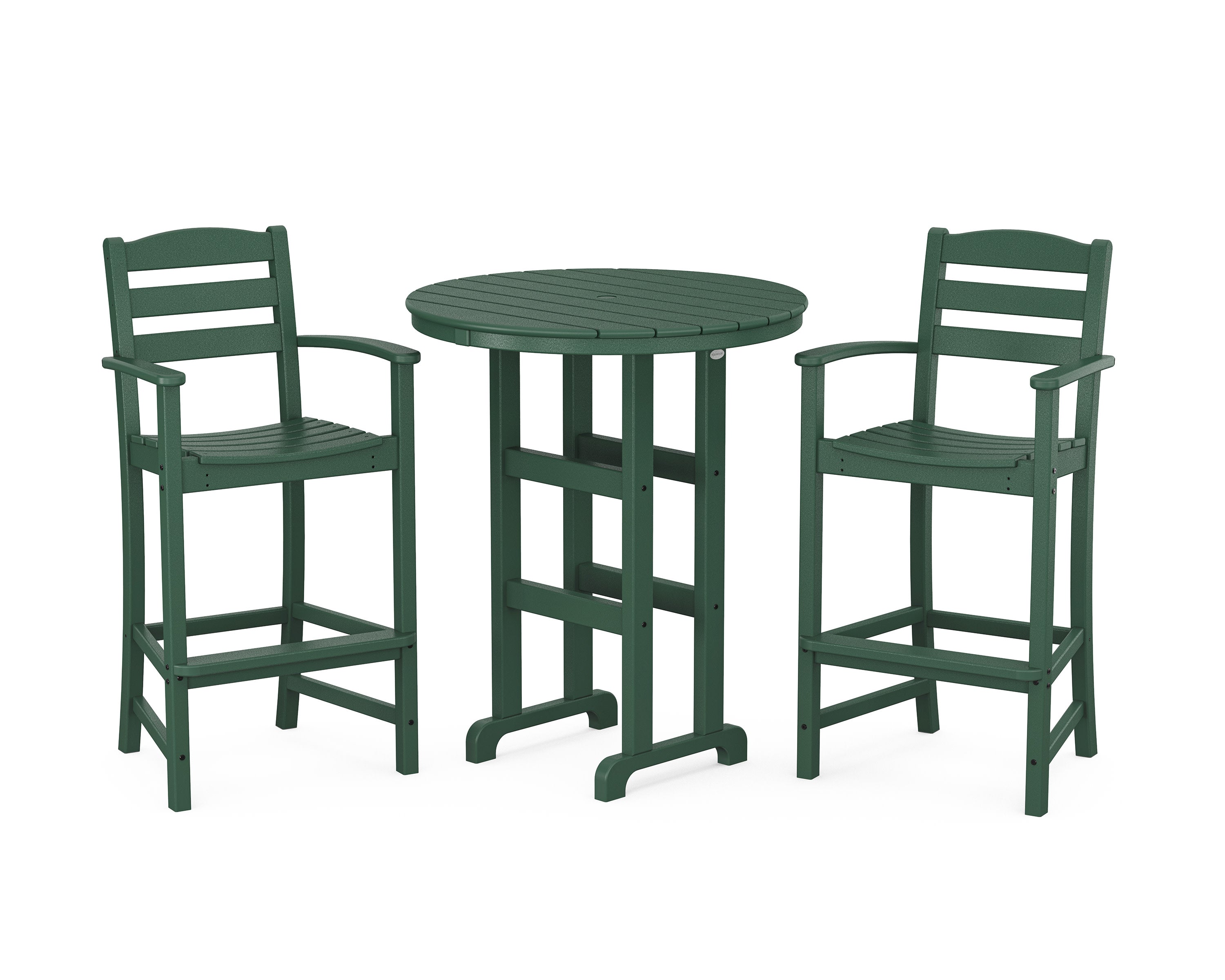 La Casa Caf 3-Piece Round Farmhouse Bar Set in Green