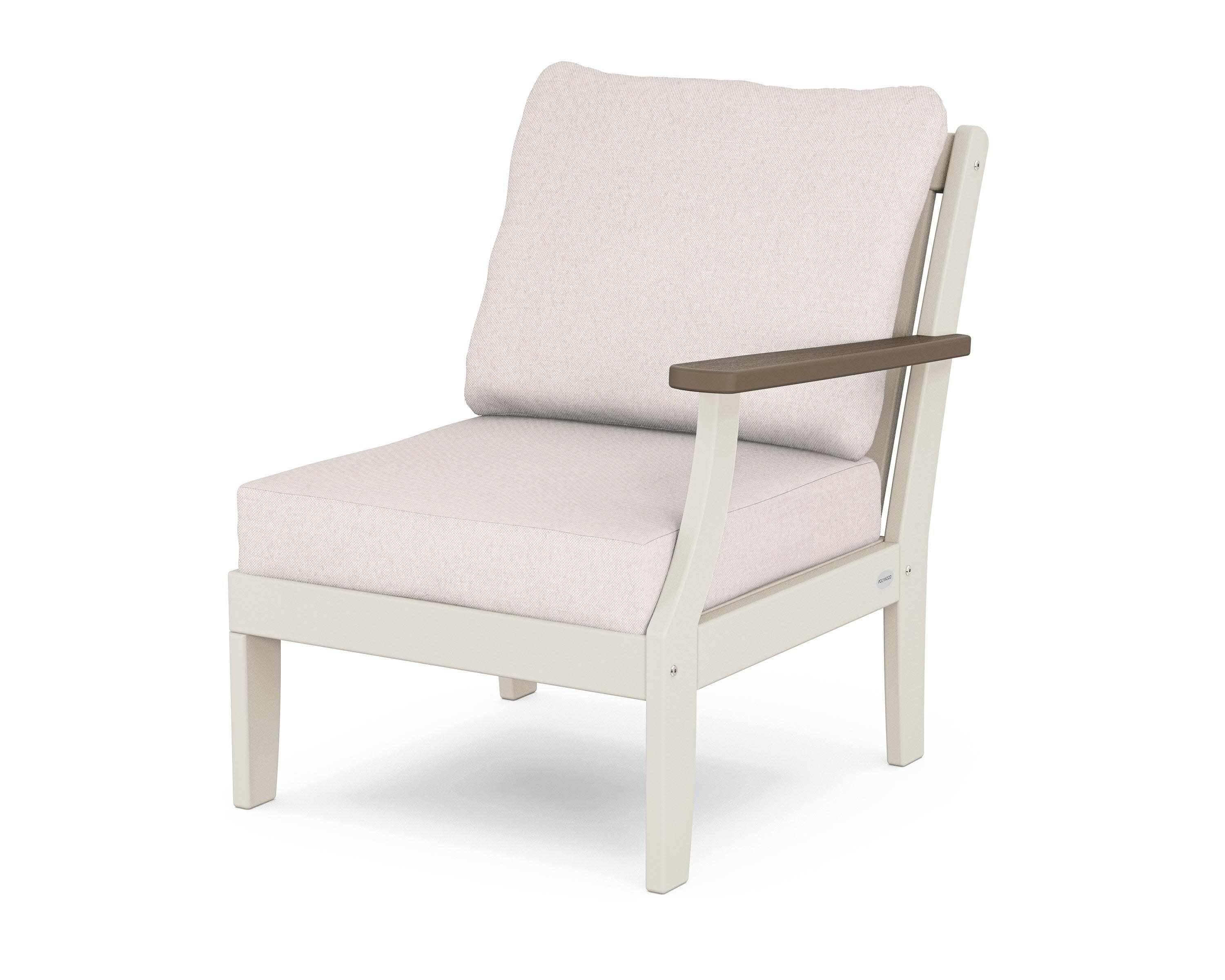 Braxton Modular Right Arm Chair in Sand / Kona / Dune Burlap