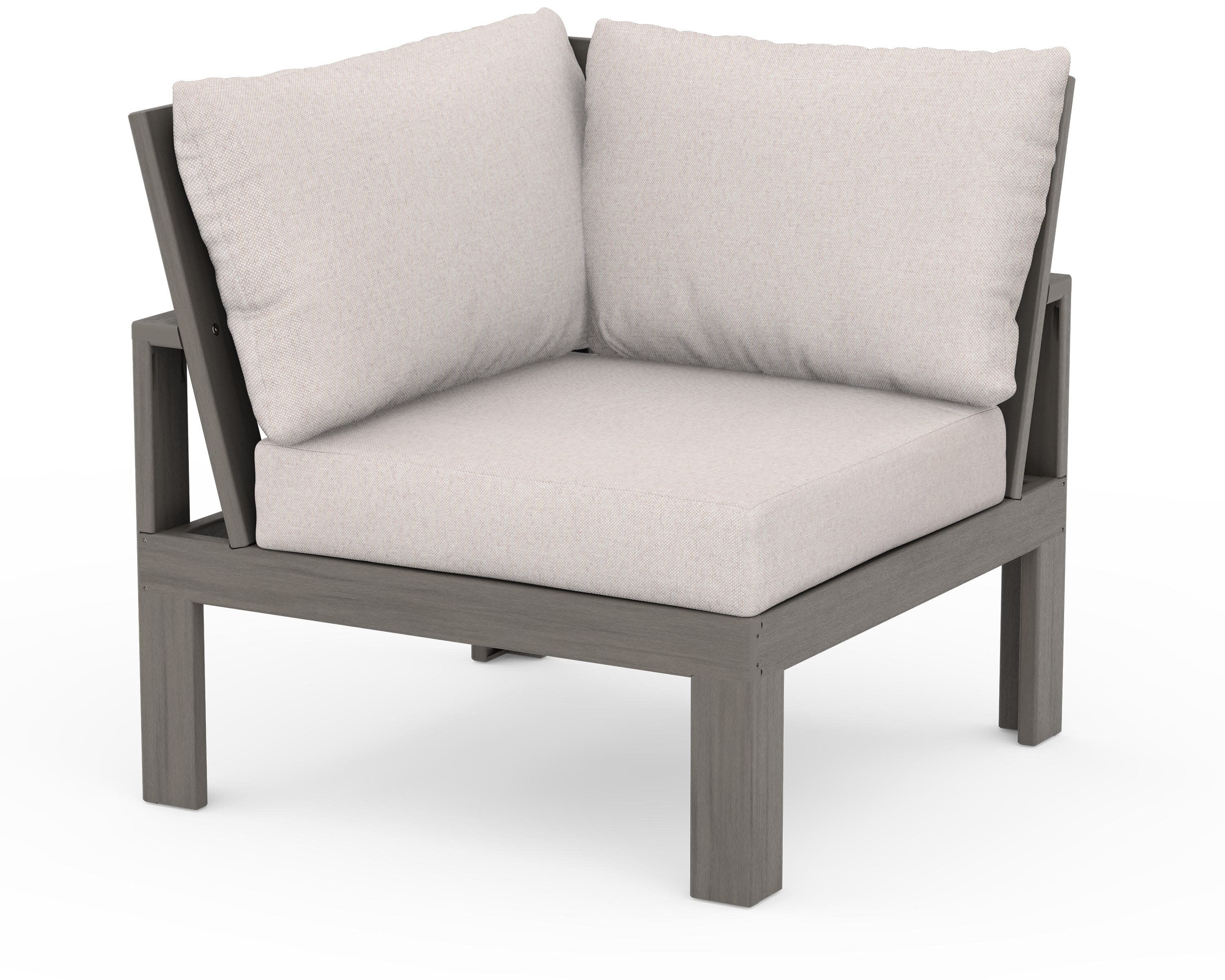 Modular Corner Chair in Driftwood / Dune Burlap