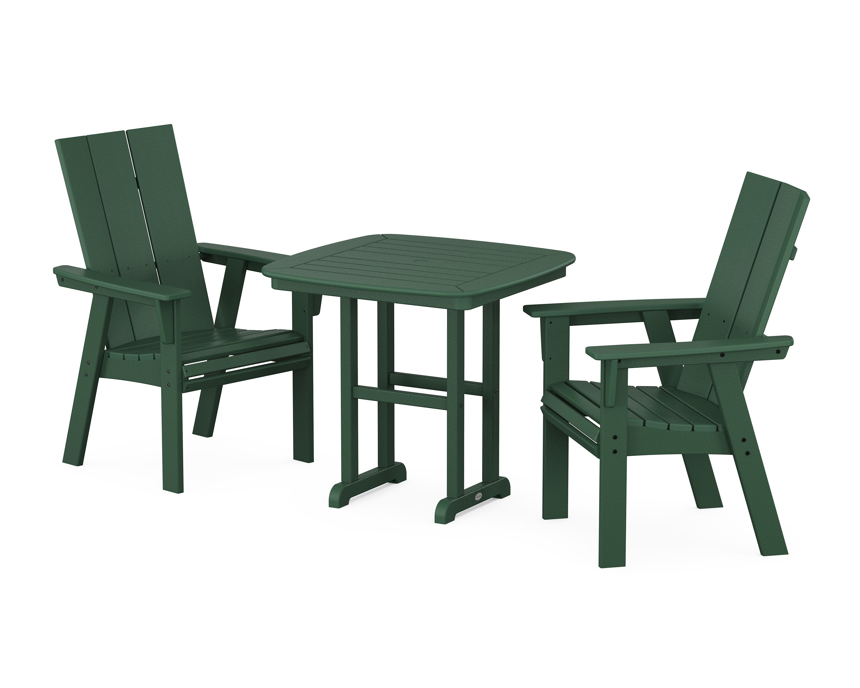 Modern Adirondack 3-Piece Dining Set in Green