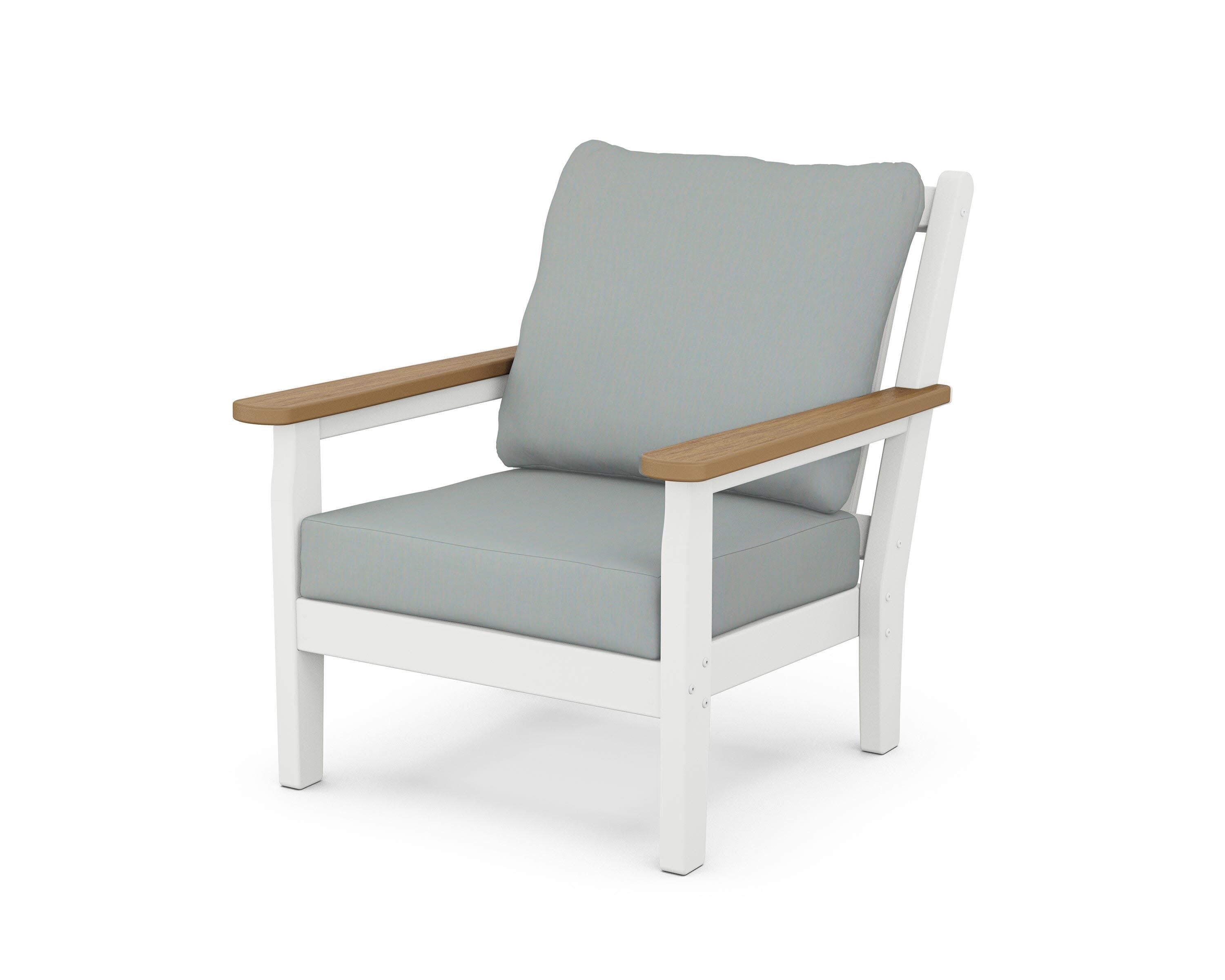 Chippendale Deep Seating Chair in White / Natural / Spa