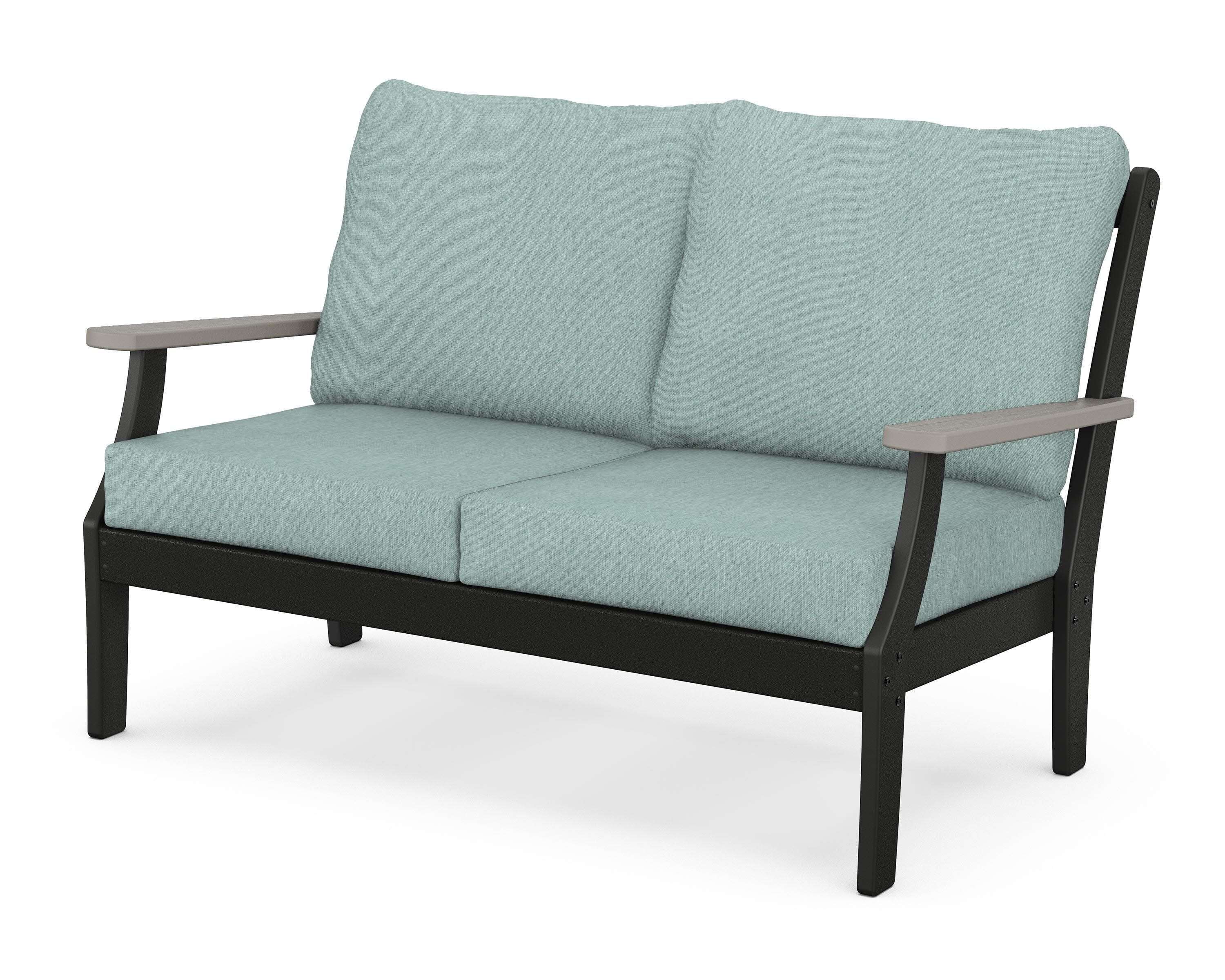 Braxton Deep Seating Loveseat in Black / Driftwood / Glacier Spa
